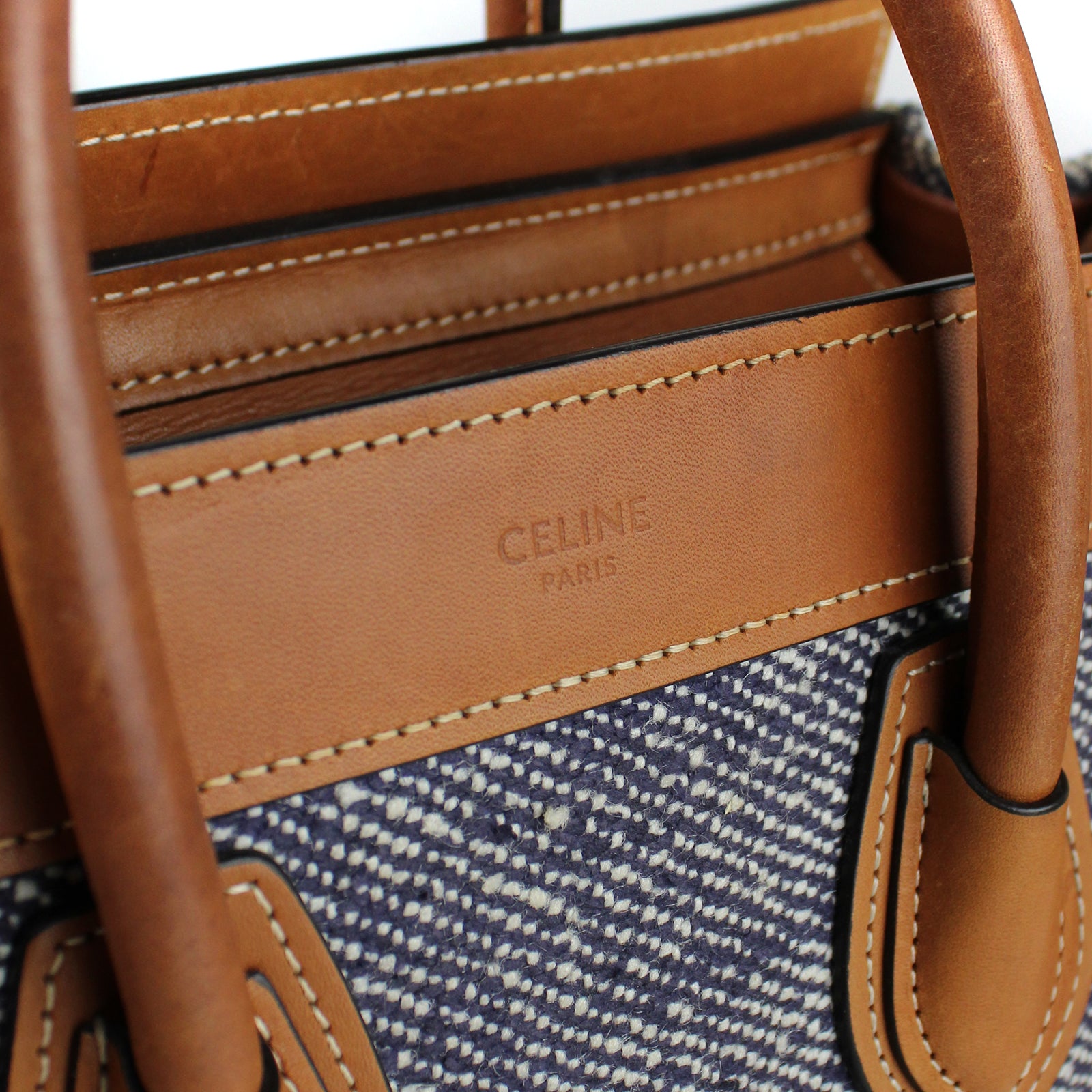 CELINE - Luggage nano bag in canvas and leather