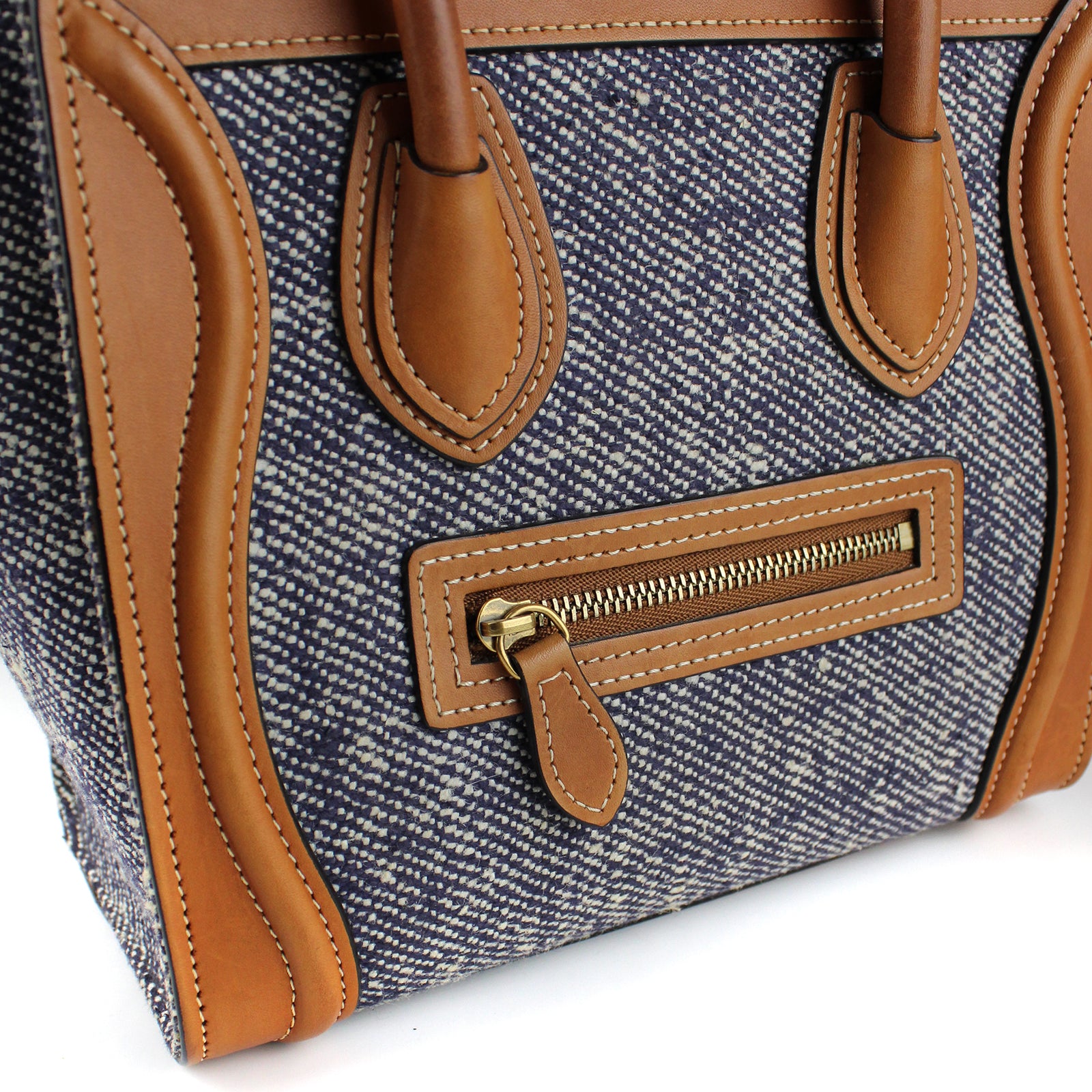 CELINE - Luggage nano bag in canvas and leather