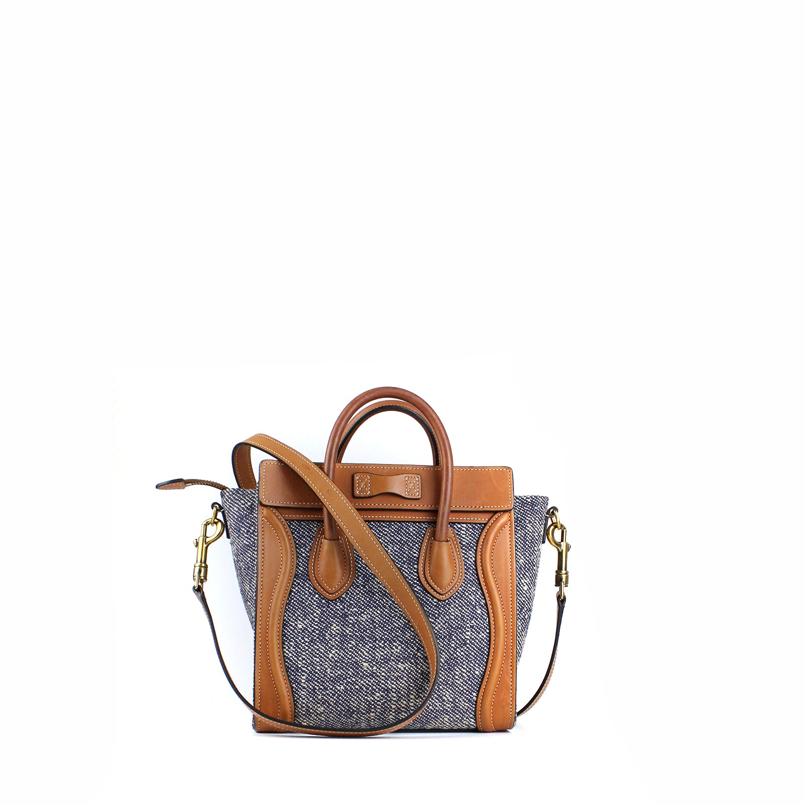 CELINE - Luggage nano bag in canvas and leather