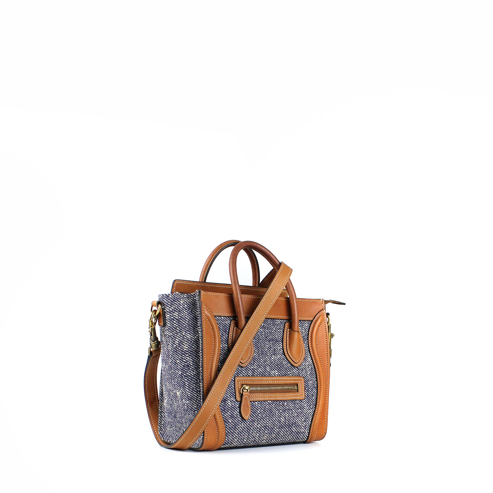 CELINE - Luggage nano bag in canvas and leather