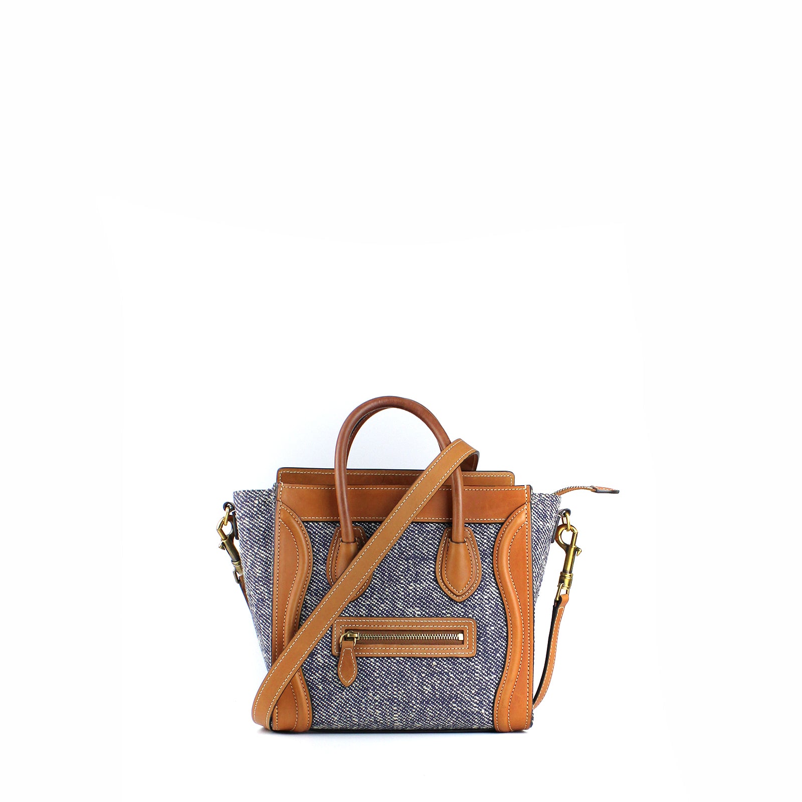 CELINE - Luggage nano bag in canvas and leather