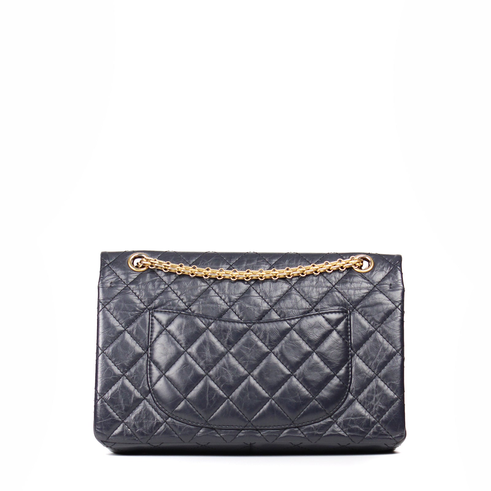 CHANEL - Sac 2.55 en cuir bleu nuit
