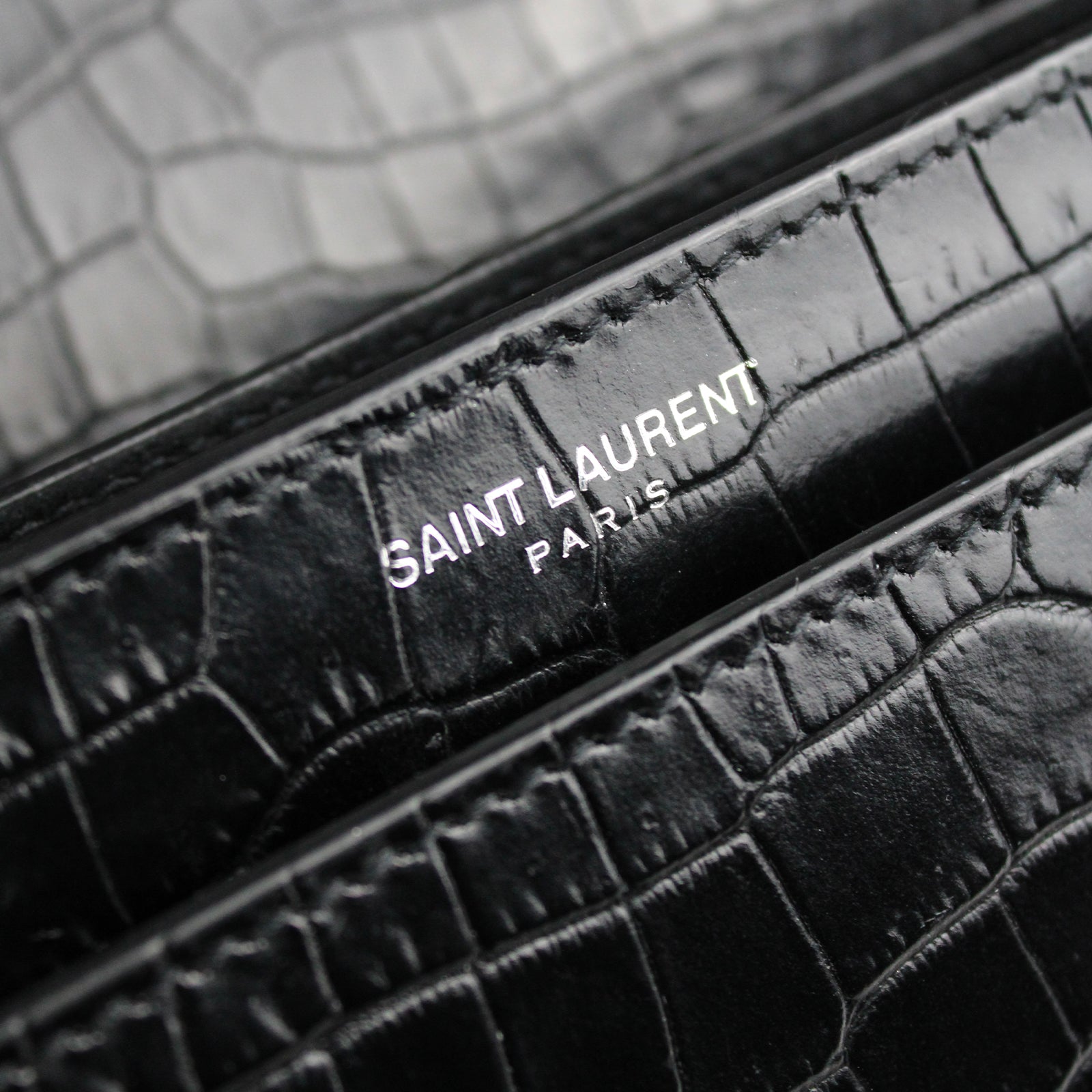 SAINT LAURENT - Sac Sunset medium embossé crocodile