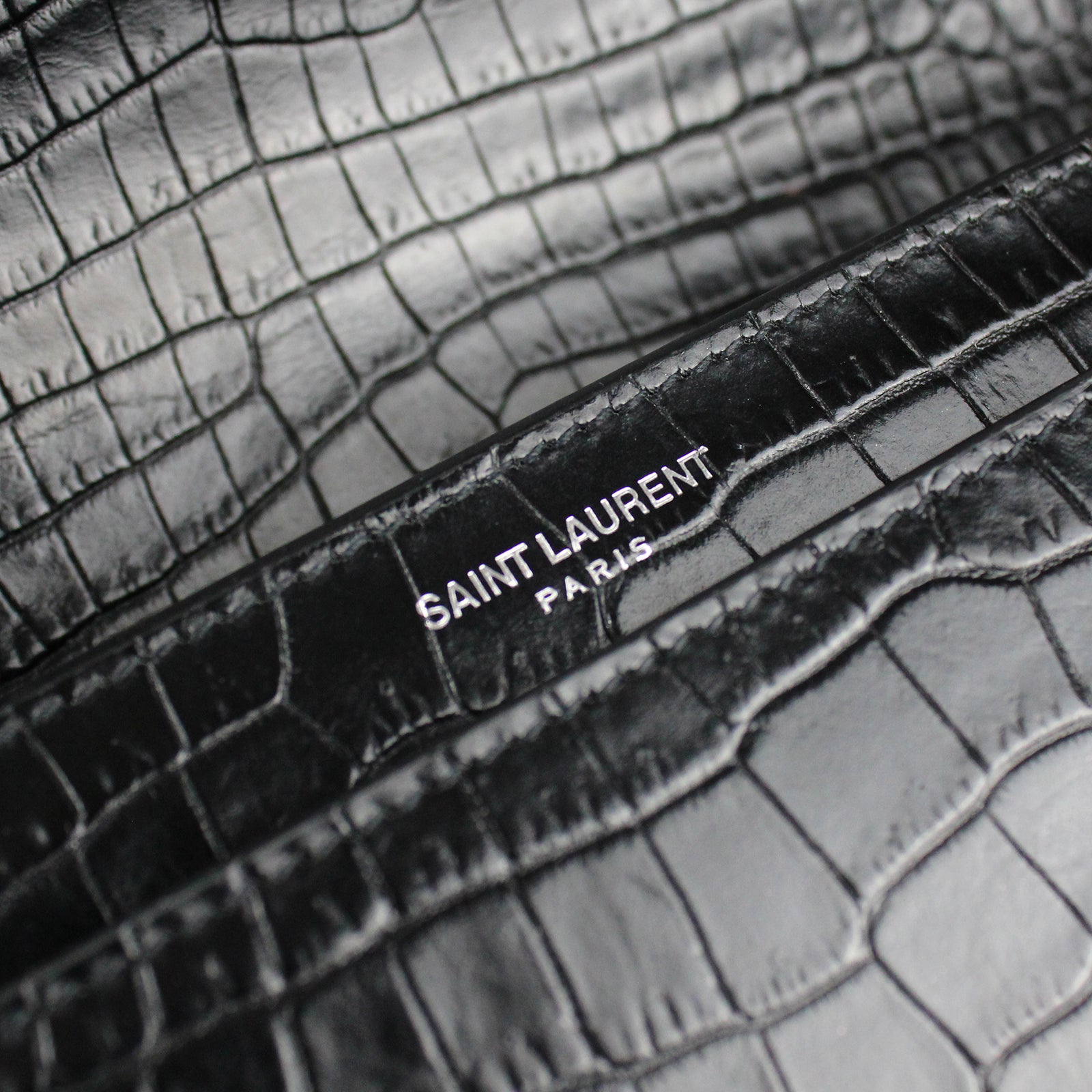 SAINT LAURENT - Sac Sunset medium embossé crocodile