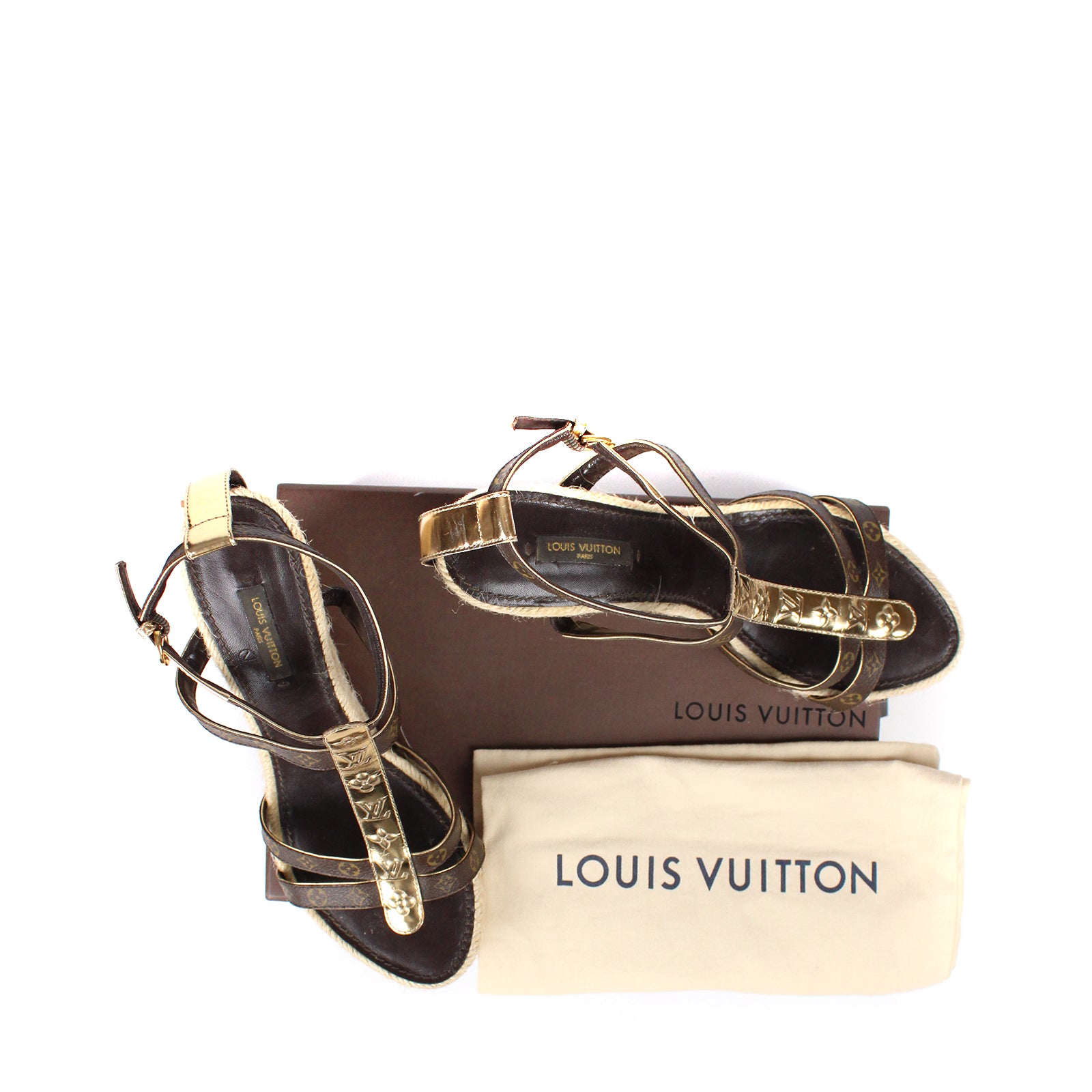 LOUIS VUITTON - Sandales compensées monogramme (T39)