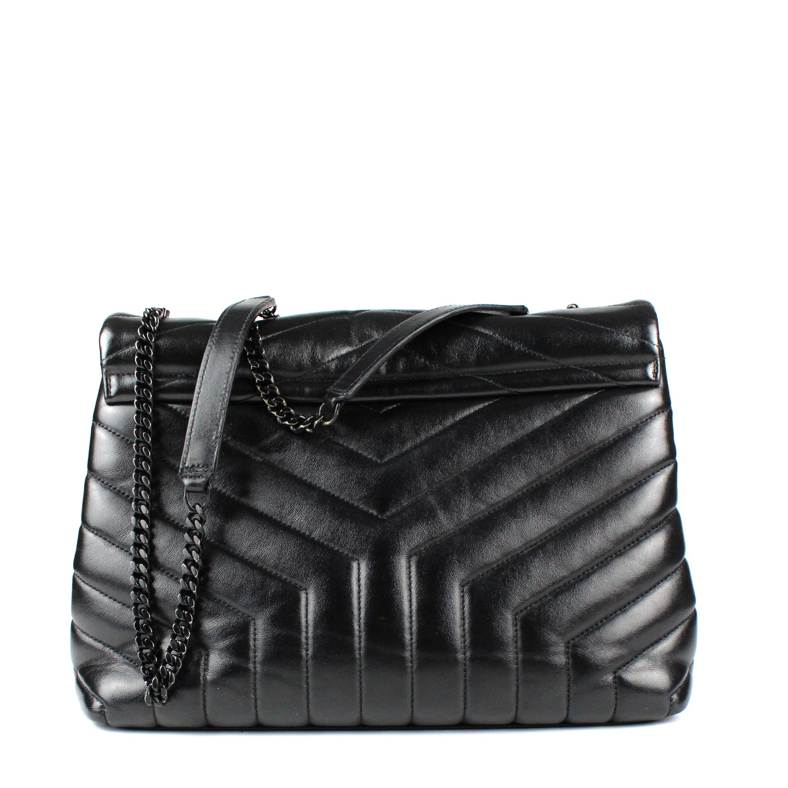 SAINT LAURENT - Loulou moyen en cuir matelassé full black