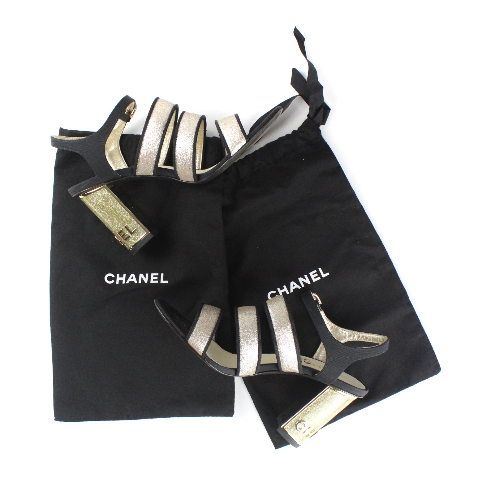 Gold heeled sandals (T38)