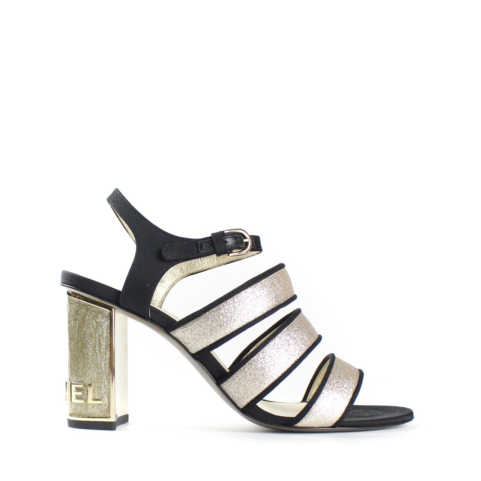 Gold heeled sandals (T38)
