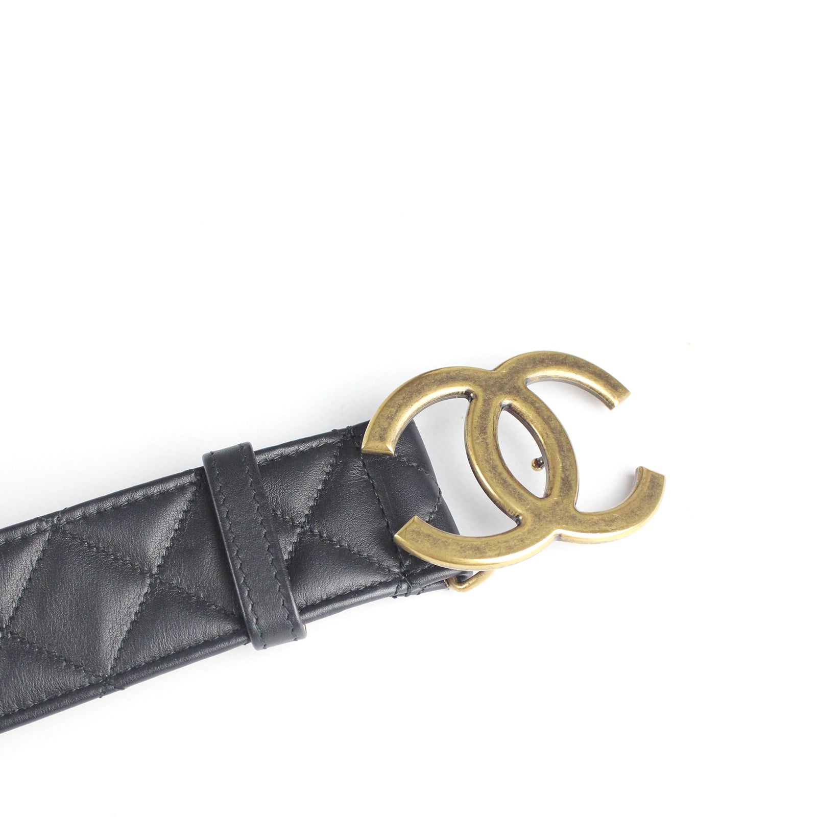 Ceinture matelassée à métal doré