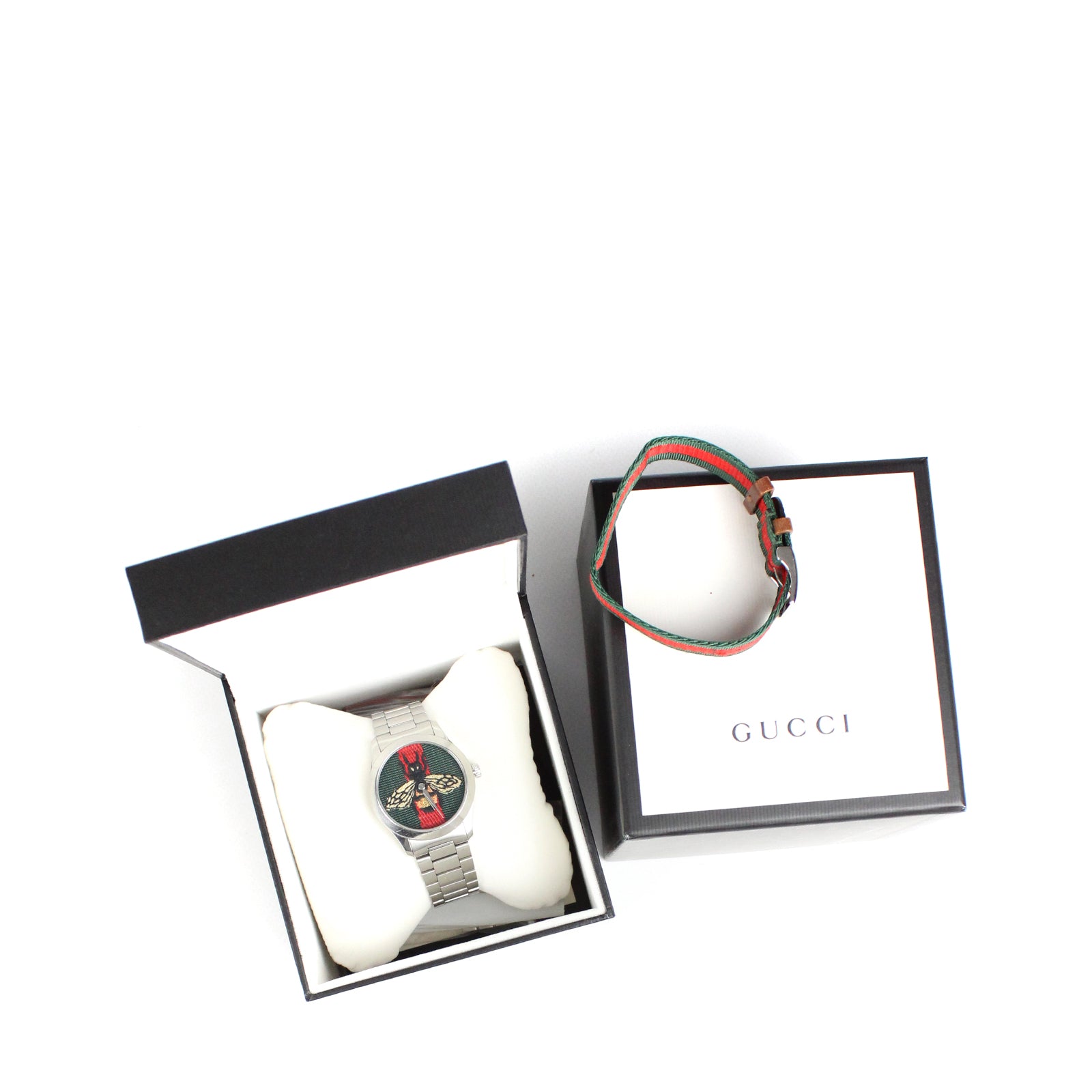 GUCCI - Montre à motifs Web et Abeille