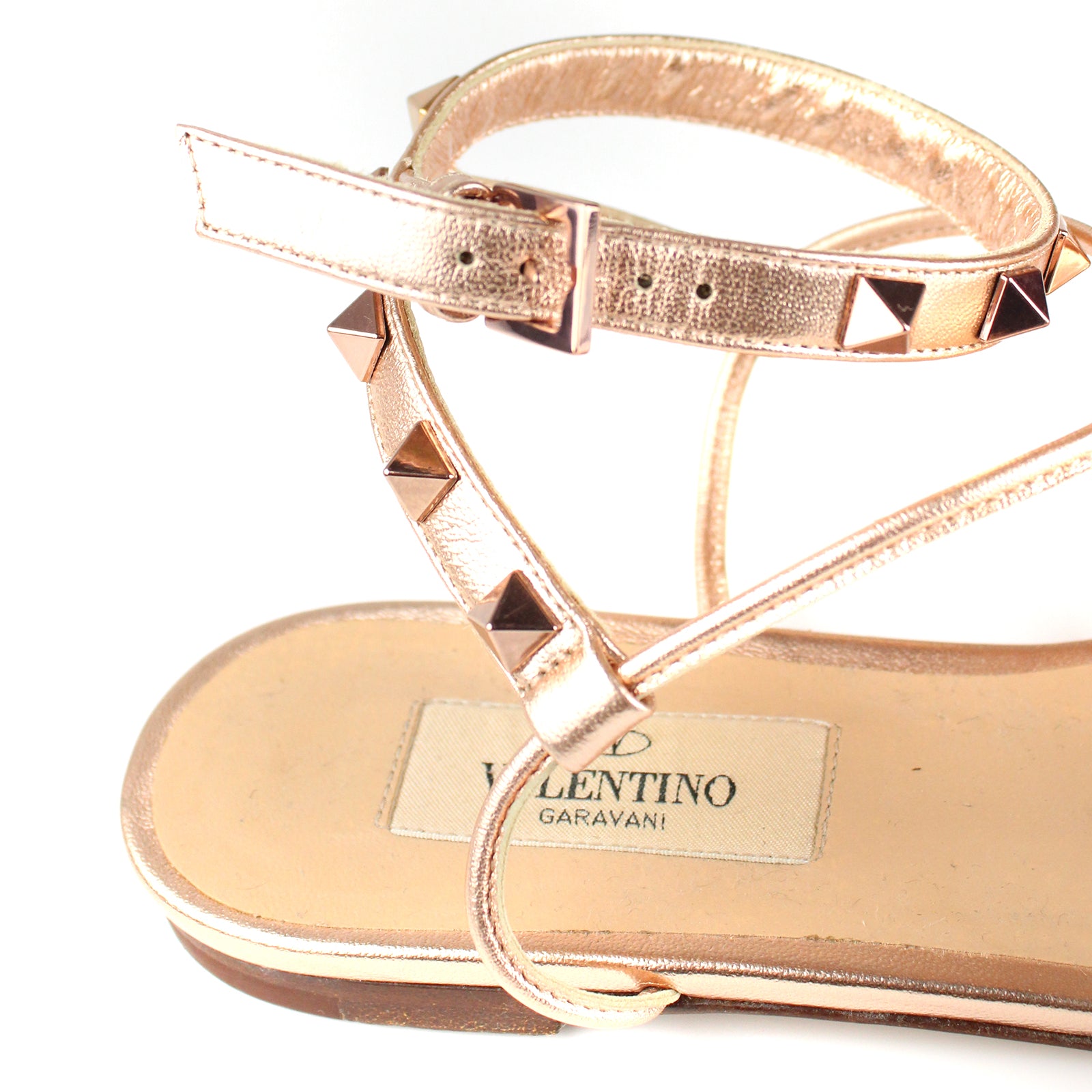VALENTINO - Rockstud leather sandals (T35.5)