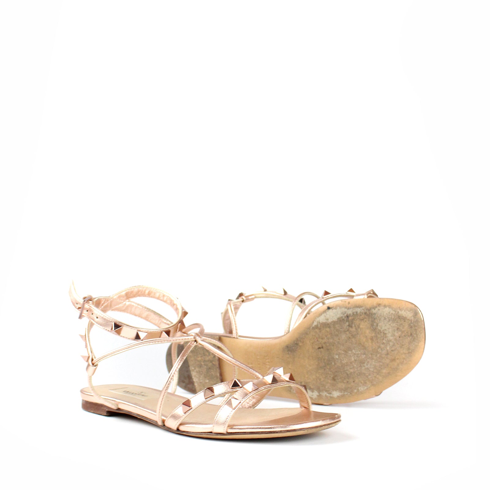 VALENTINO - Rockstud leather sandals (T35.5)