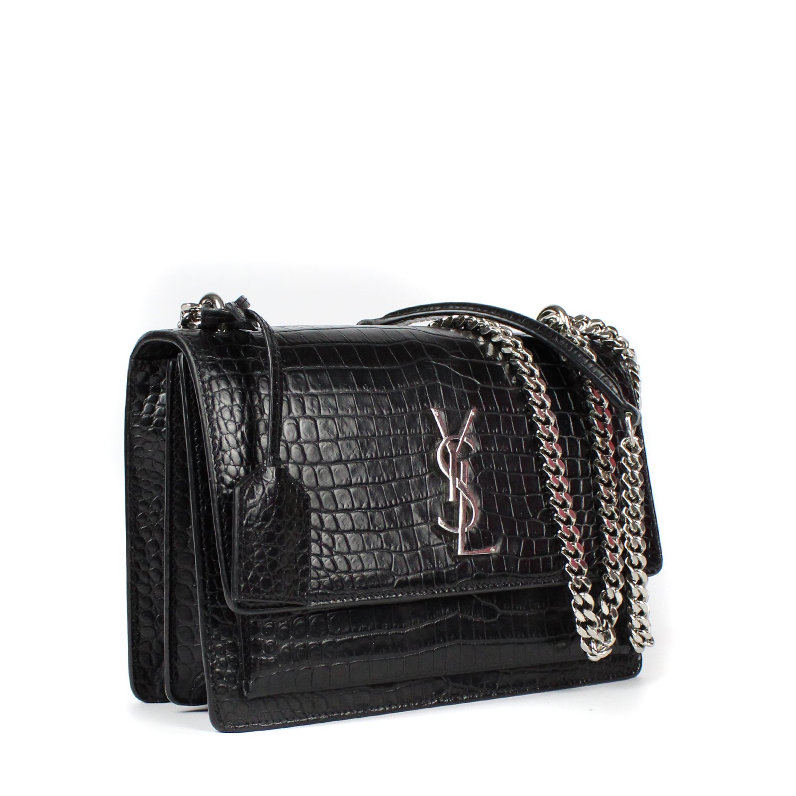 SAINT LAURENT - Sac Sunset medium embossé crocodile