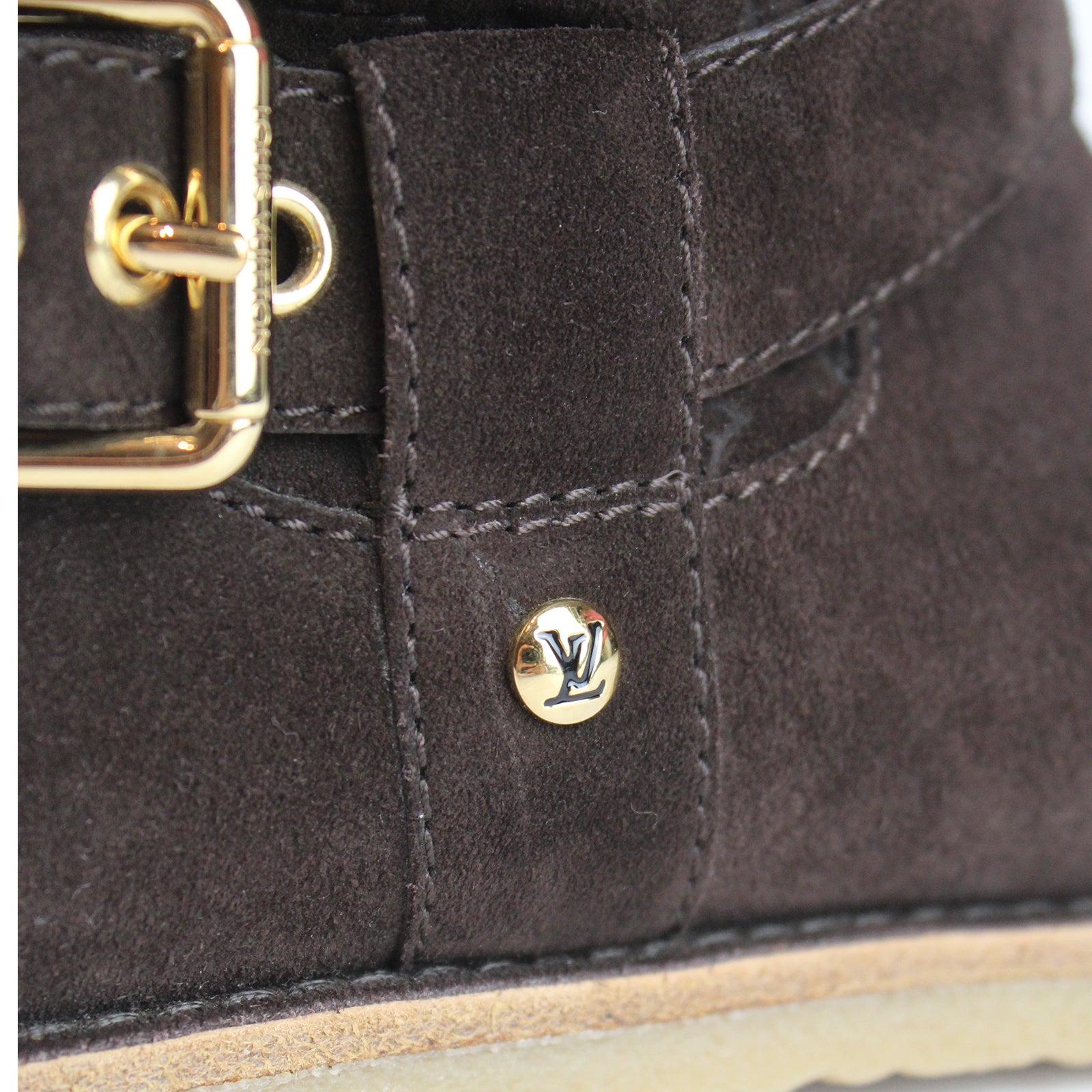 LOUIS VUITTON - Bottes fourrées en daim (T37,5)