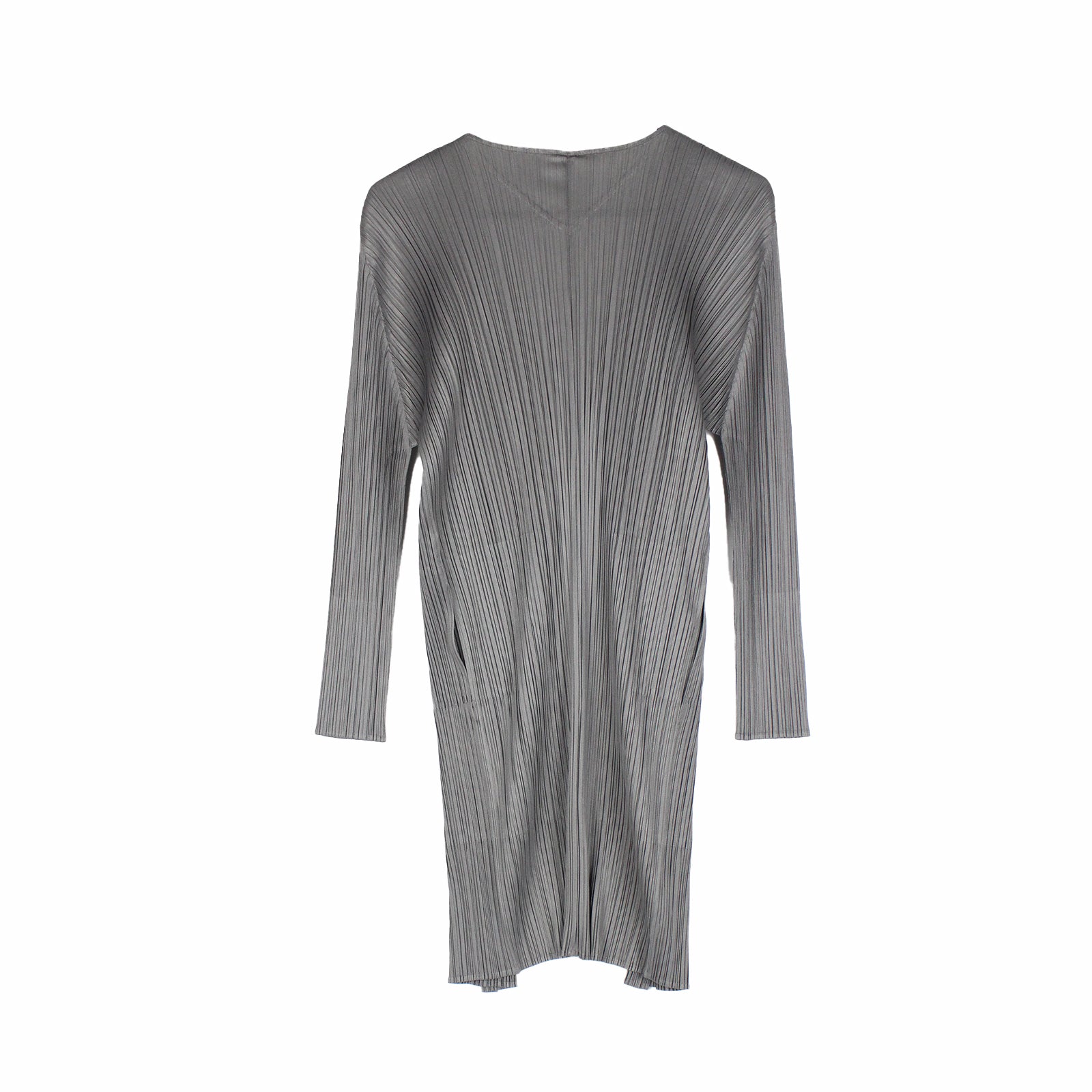 Cardigan long en tissu technique plissé