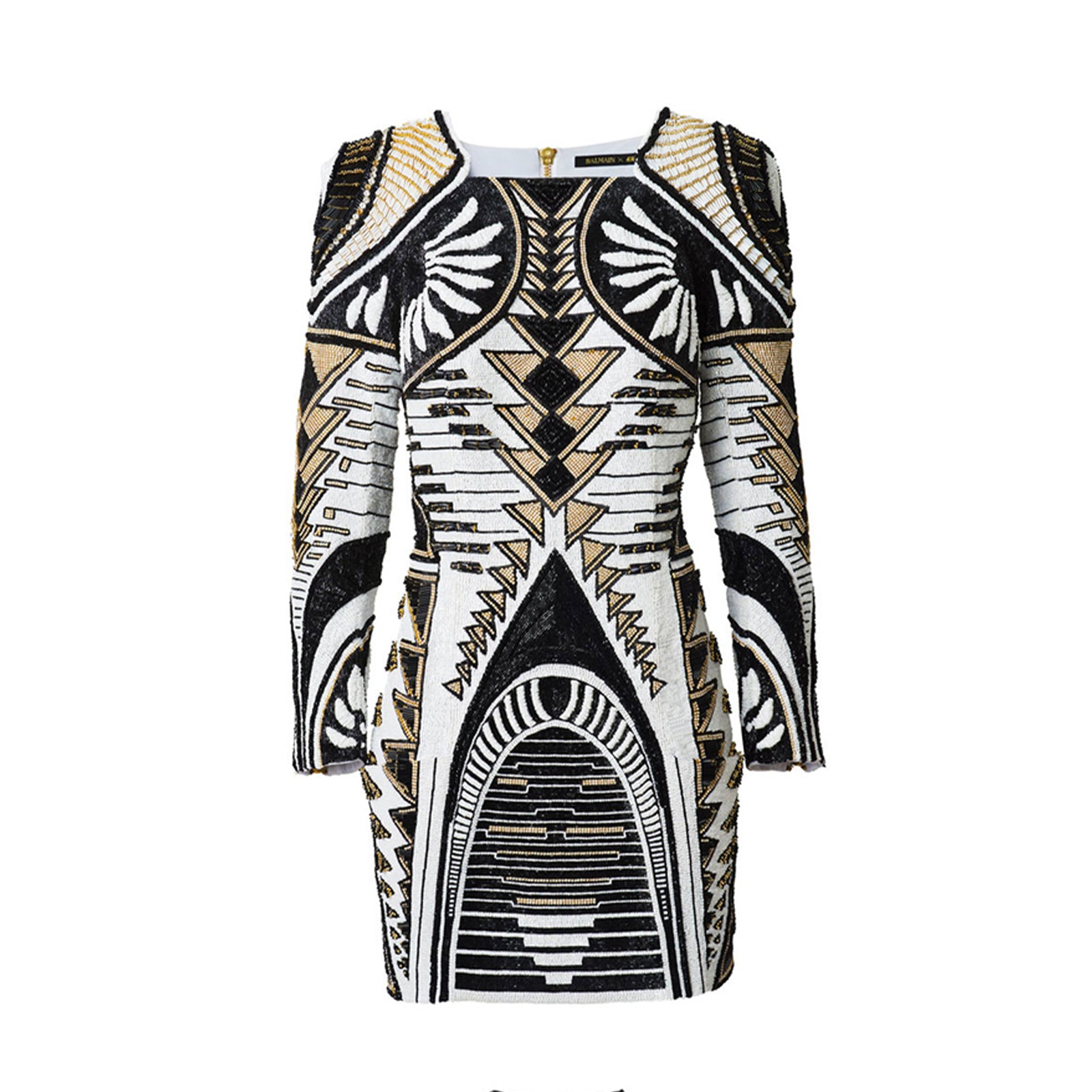 BALMAIN x H&amp;M - Polyester beaded and rhinestone dress (T36)