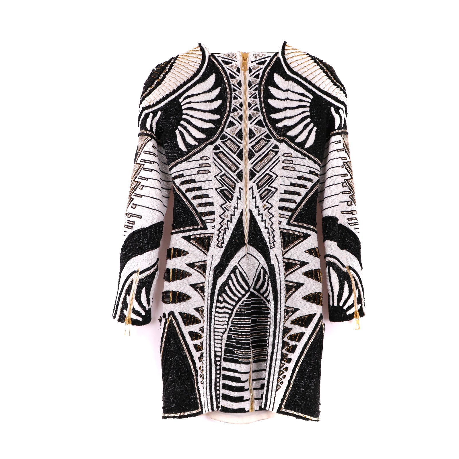 BALMAIN x H&amp;M - Polyester beaded and rhinestone dress (T36)