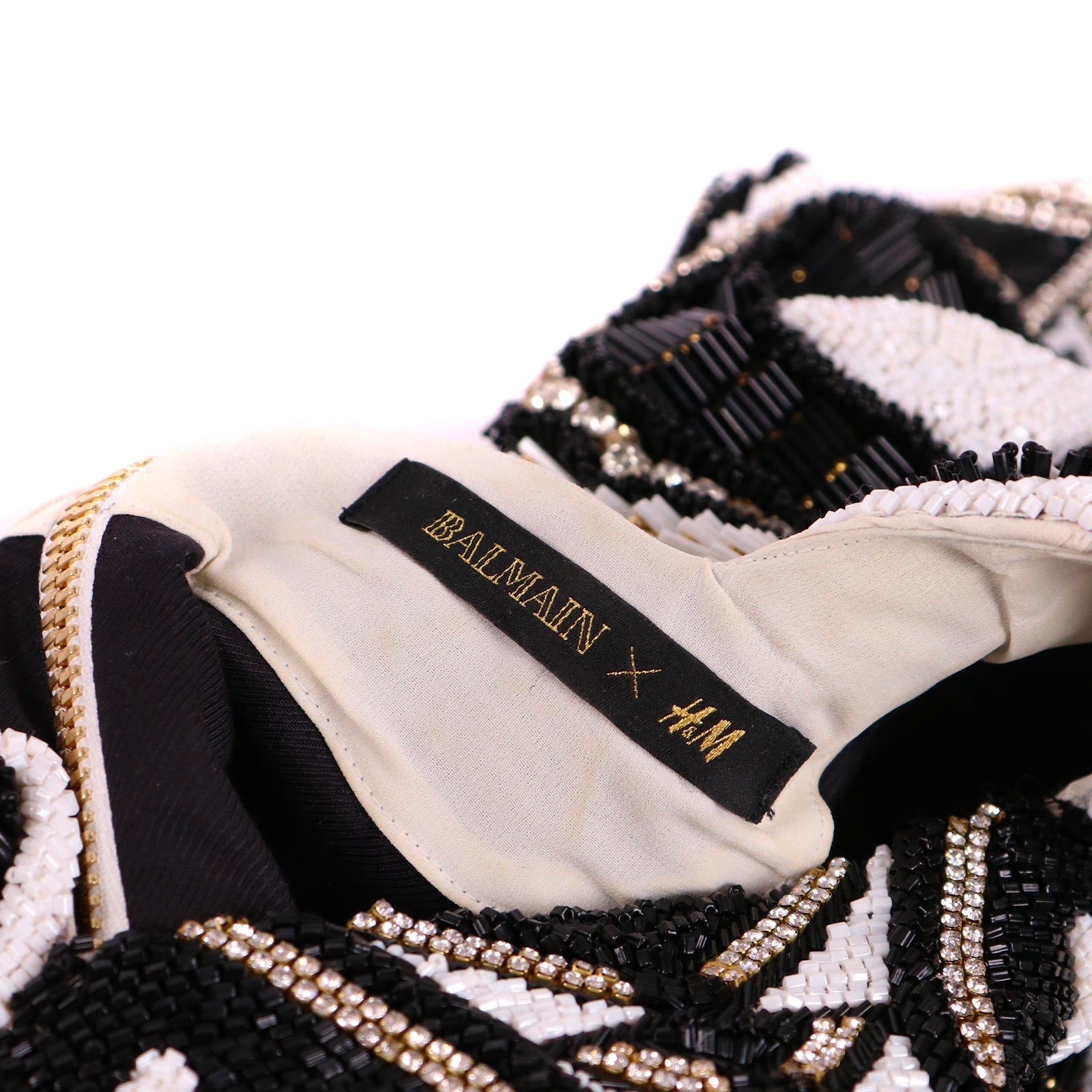 BALMAIN x H&amp;M - Polyester beaded and rhinestone dress (T36)