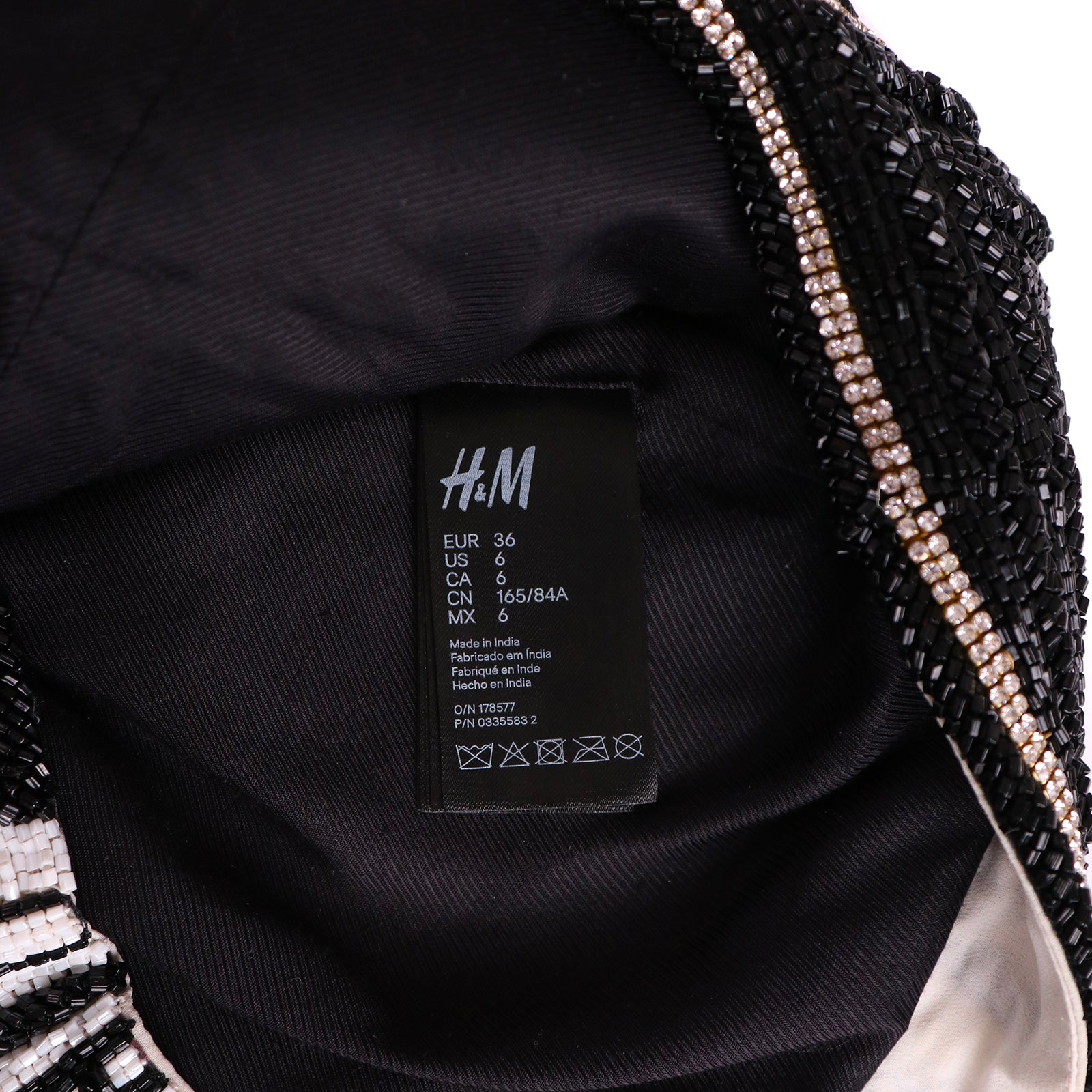 BALMAIN x H&amp;M - Polyester beaded and rhinestone dress (T36)