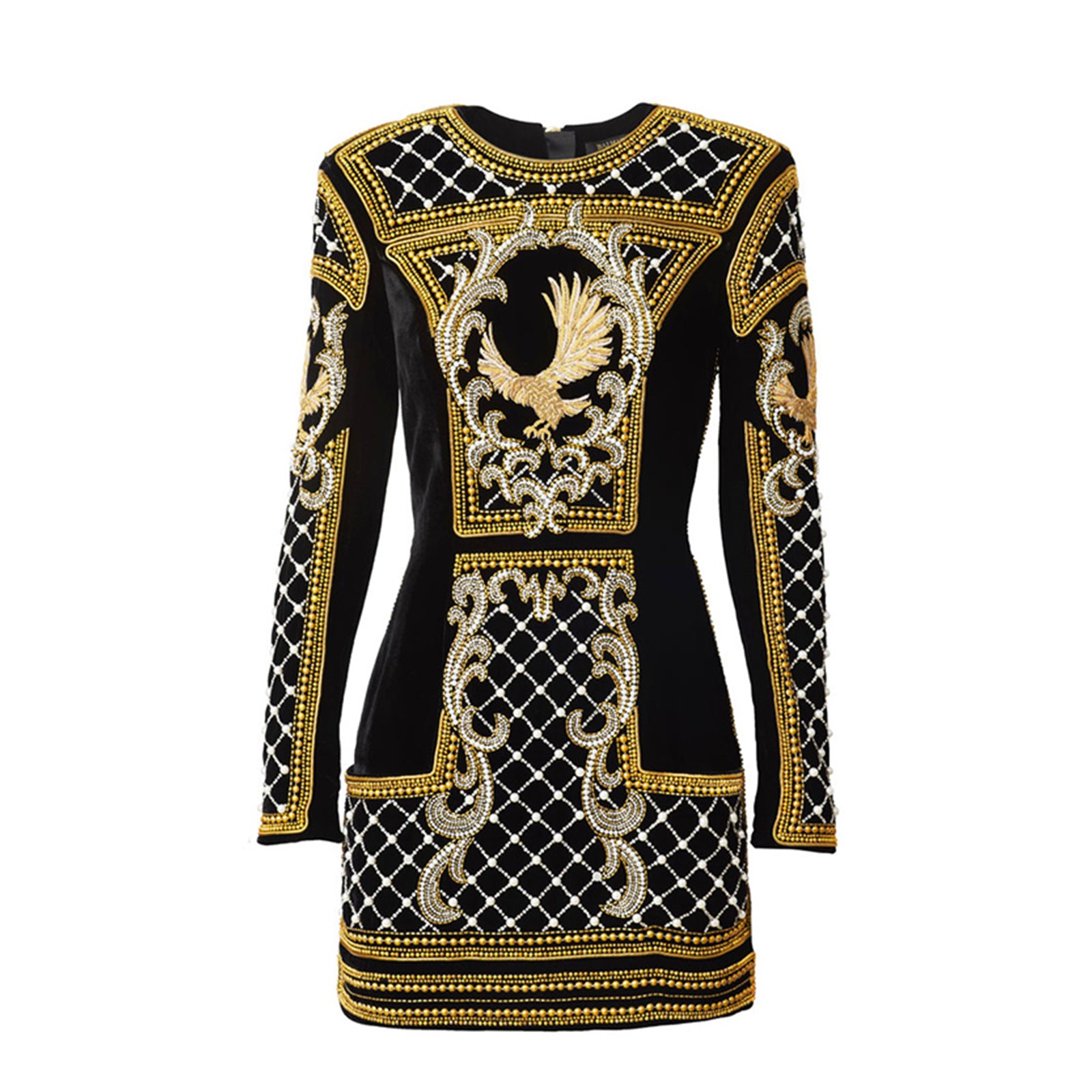 BALMAIN - Robe en viscose ornée de perles (T34)