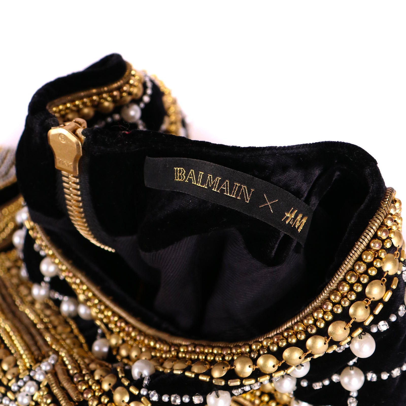 BALMAIN - Robe en viscose ornée de perles (T34)