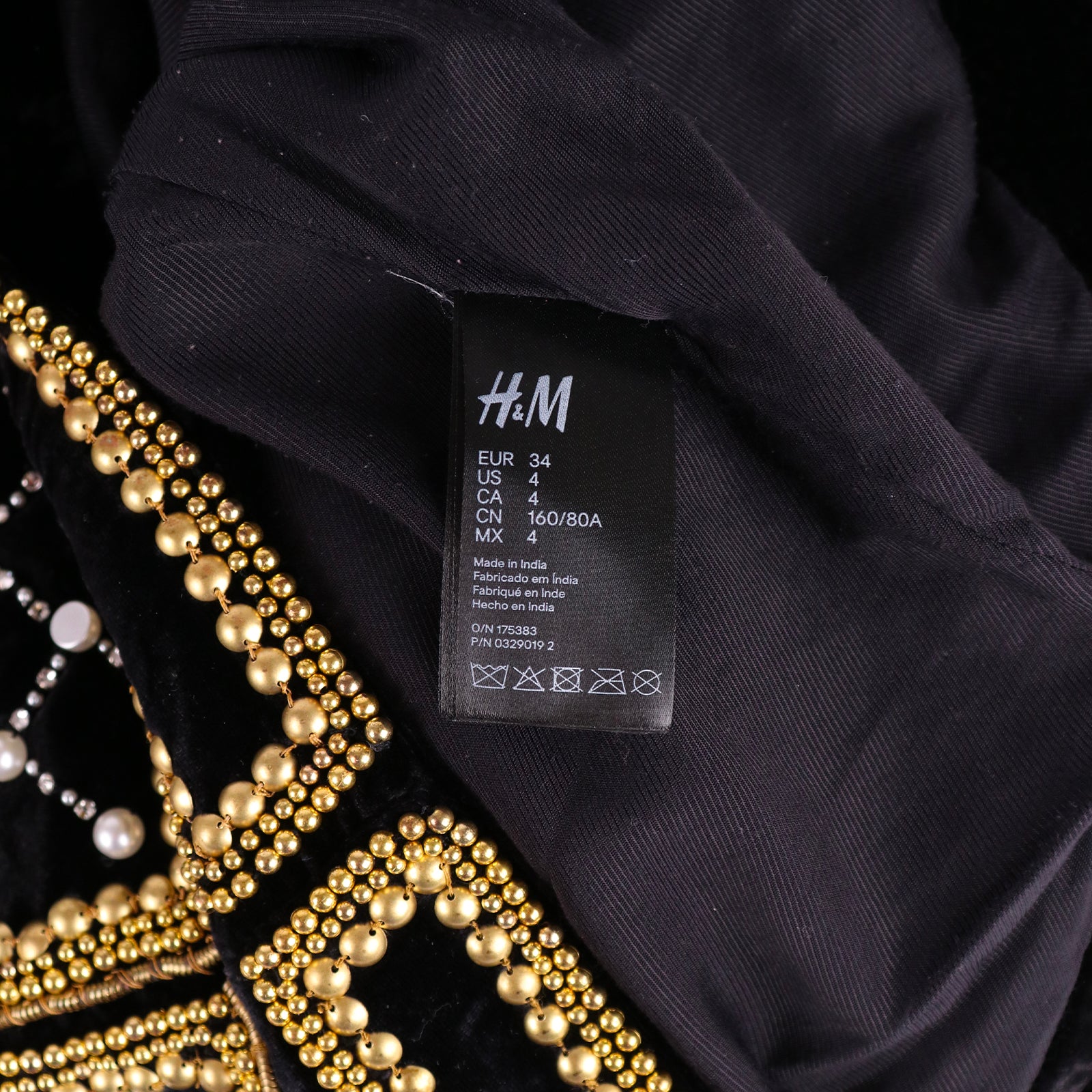 BALMAIN x H&M - Robe en viscose ornée de perles (T34)