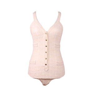CHANEL - Beige tweed swimsuit (T38)