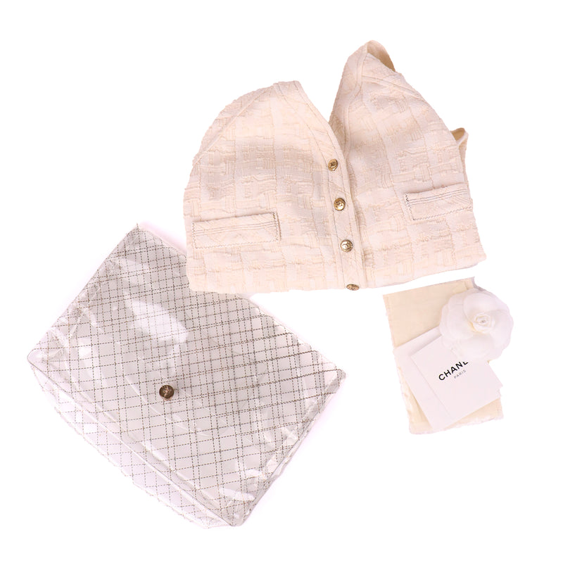 CHANEL - Maillot de bain en tweed beige (T38)