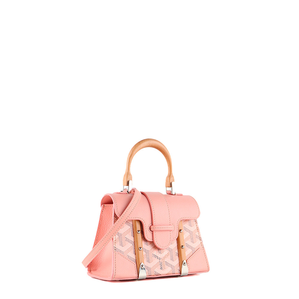 GOYARD - Sac à bandoulière Saïgon nano en cuir rose