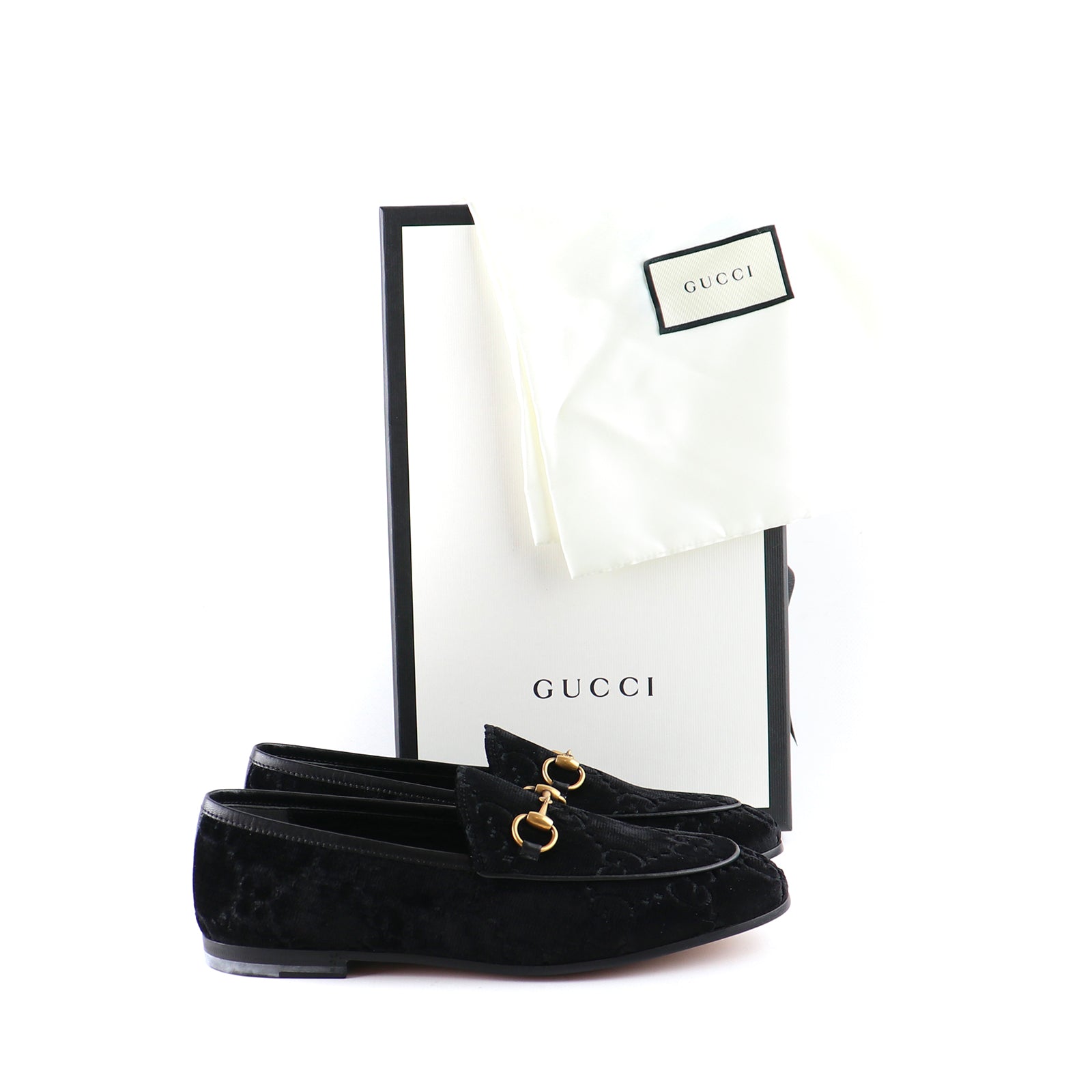 GUCCI - Jordaan GG velvet loafers (T36.5)