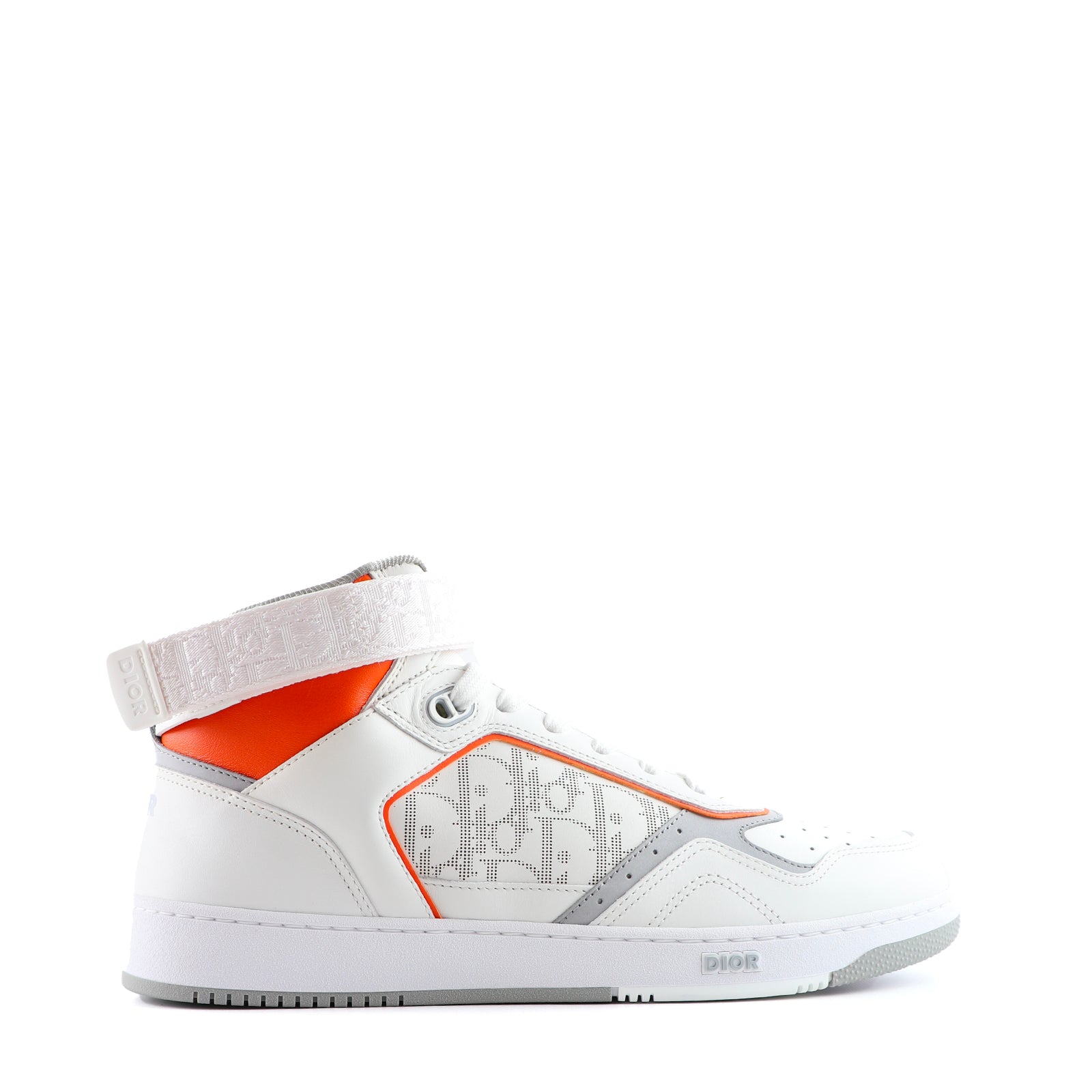 DIOR - B27 High sneakers in white and orange leather (T44)