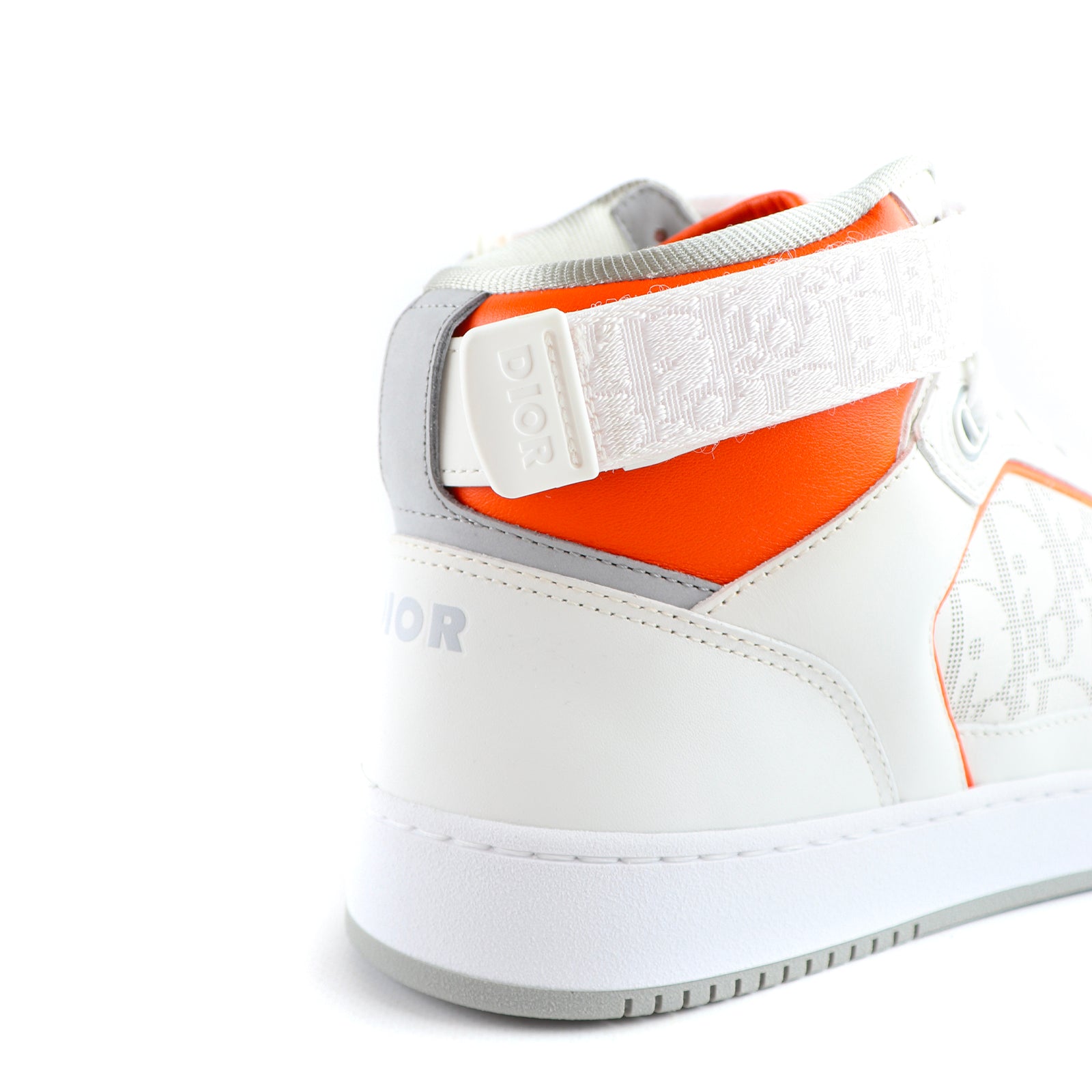 DIOR - B27 High sneakers in white and orange leather (T44)