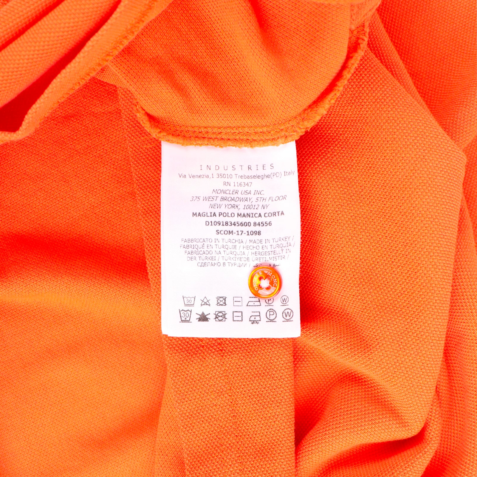 MONCLER - Polo en coton orange (M)