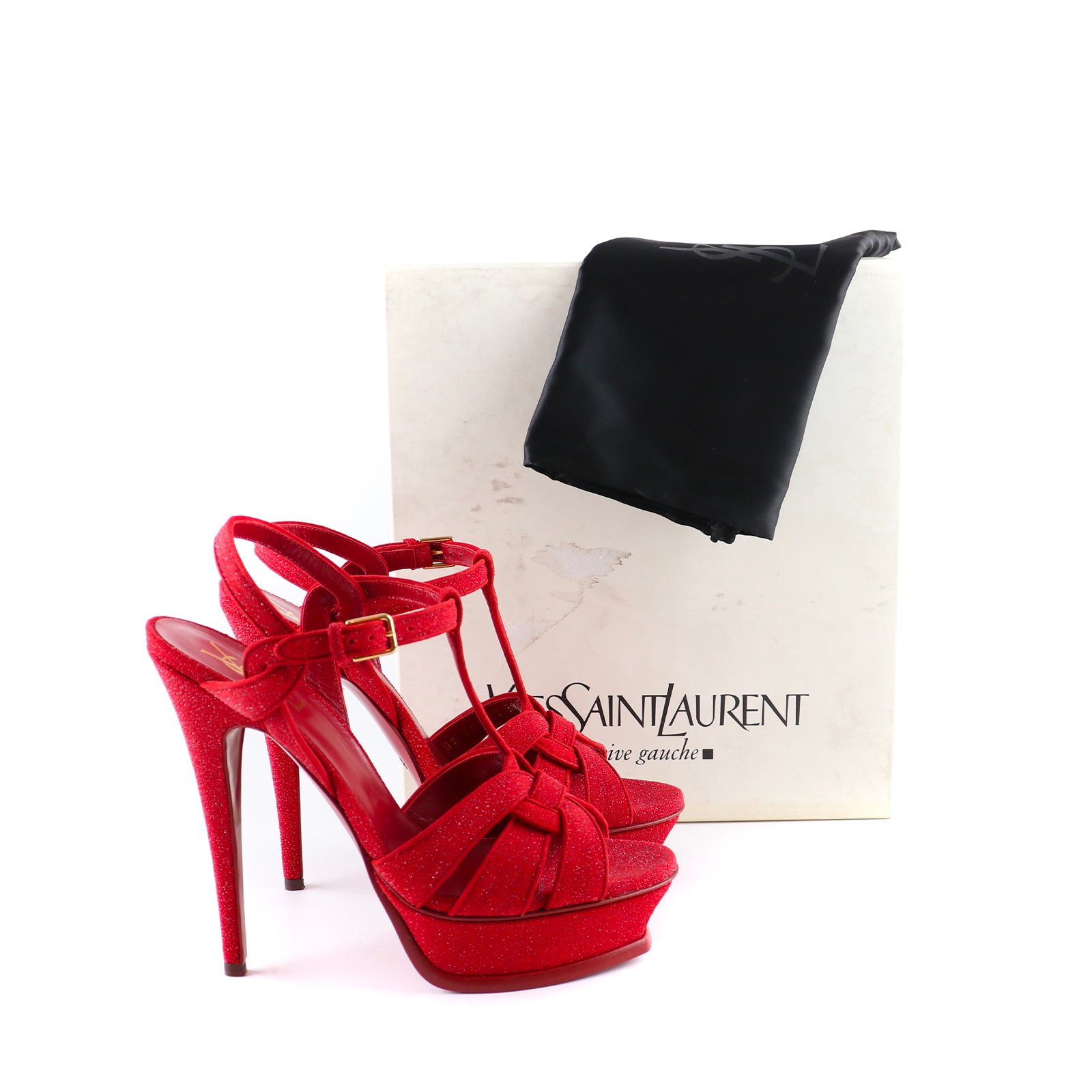 SAINT LAURENT - Tribute platform sandals (T39)