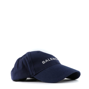 BALENCIAGA - Navy blue canvas cap (L)