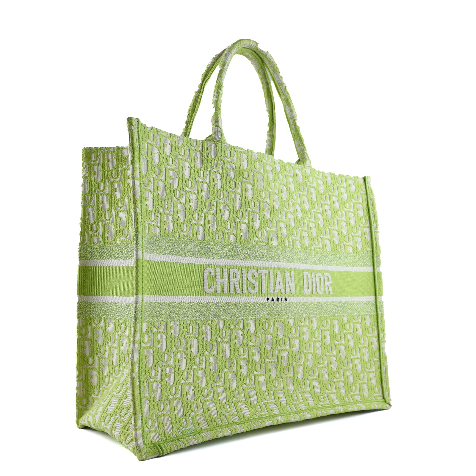 DIOR - Book Tote Large en toile Dior Oblique vert anis