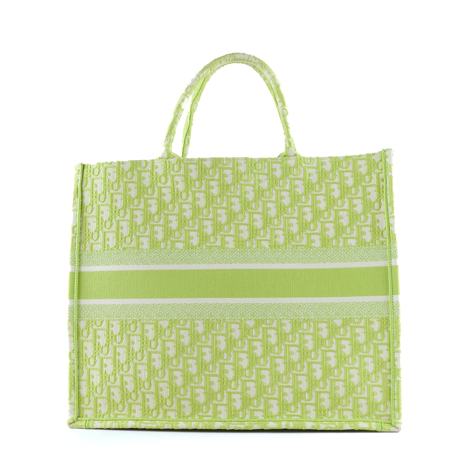DIOR - Book Tote Large en toile Dior Oblique vert anis