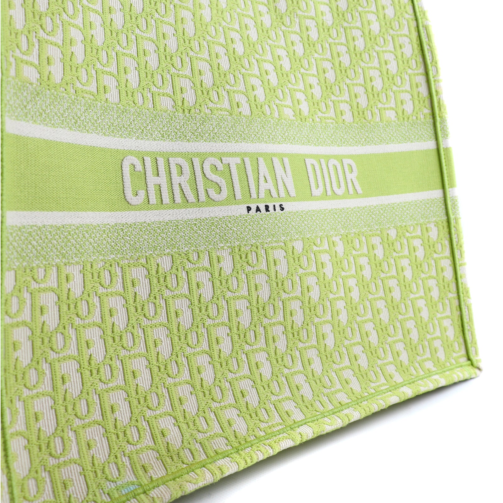 DIOR - Book Tote Large en toile Dior Oblique vert anis
