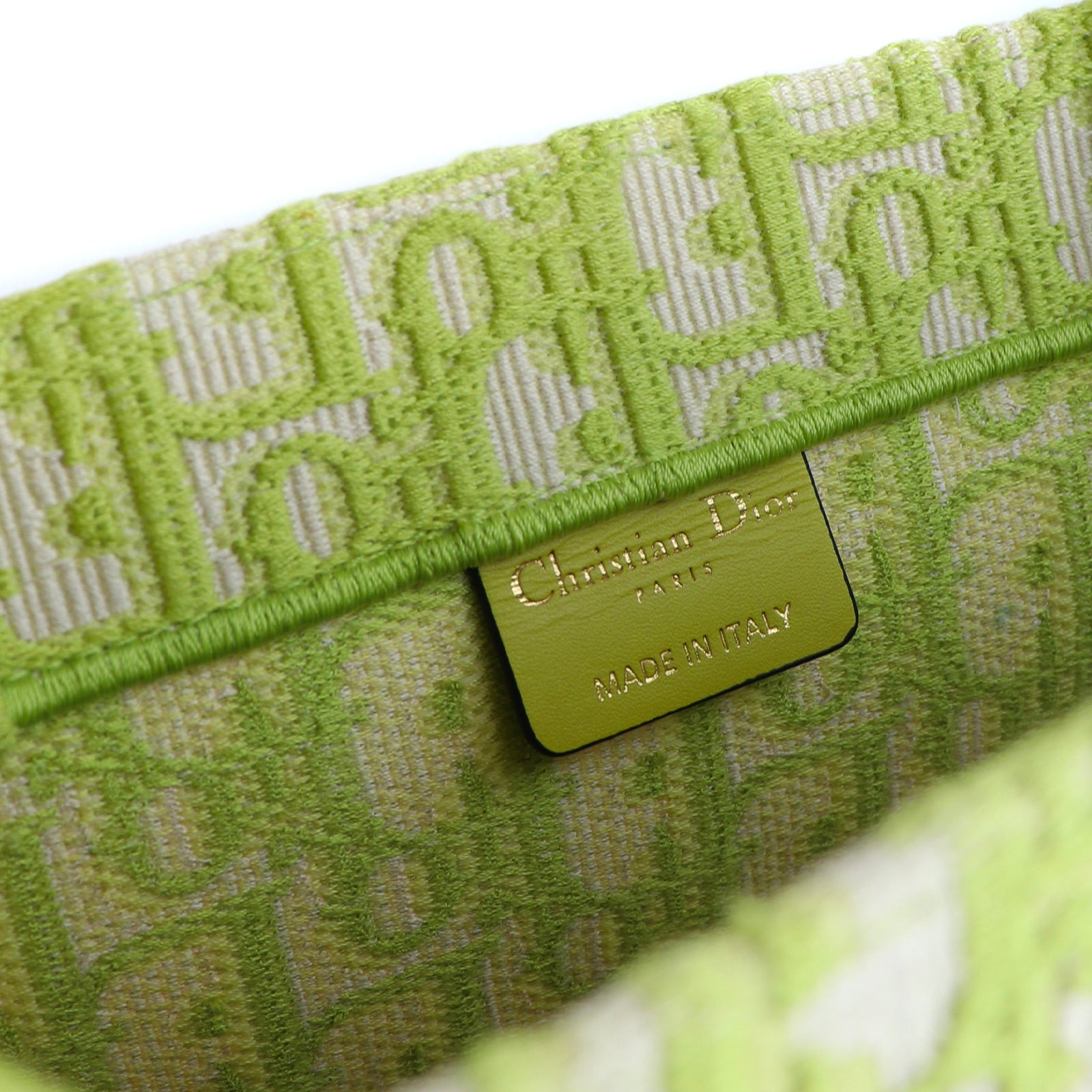 DIOR - Book Tote Large en toile Dior Oblique vert anis