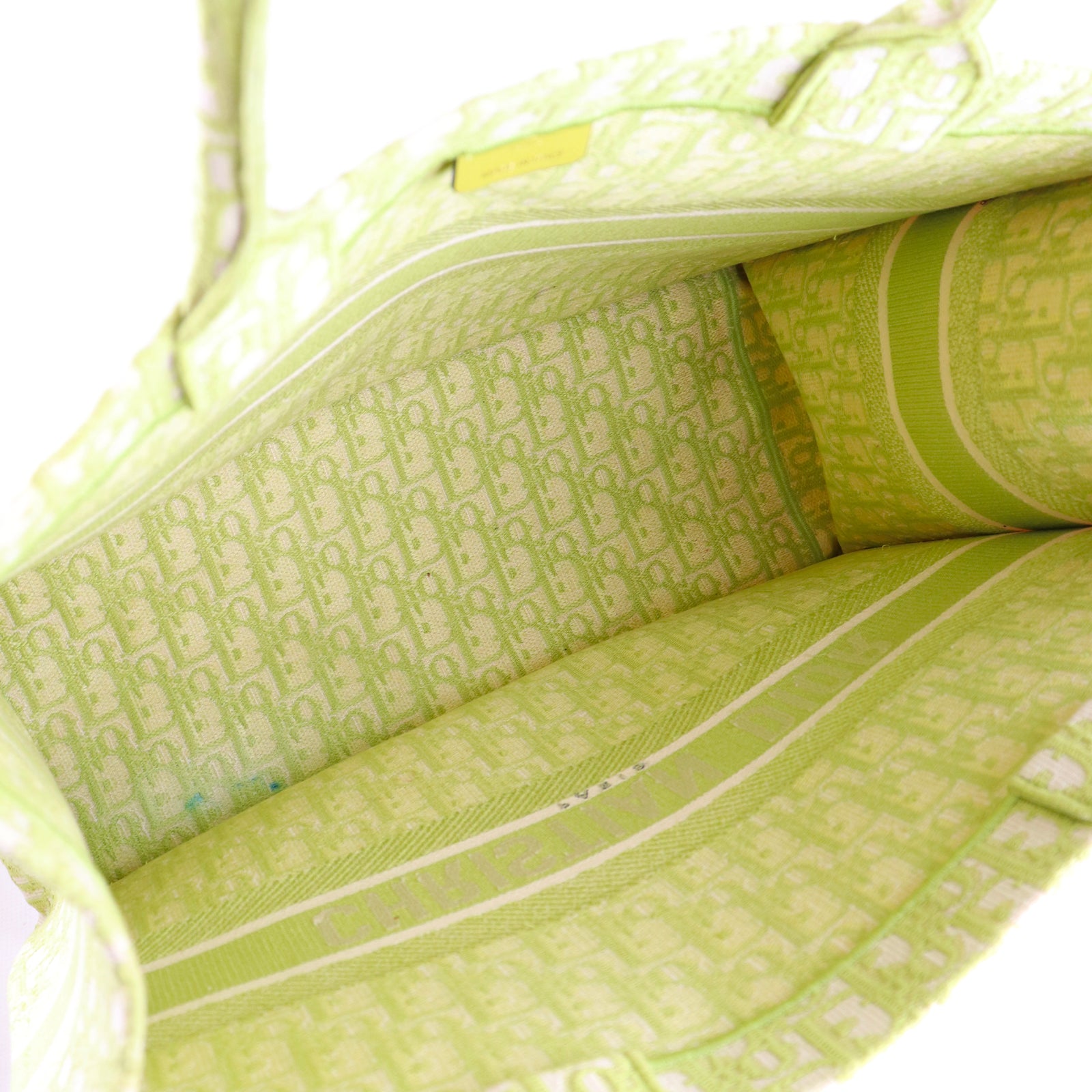 DIOR - Book Tote Large en toile Dior Oblique vert anis