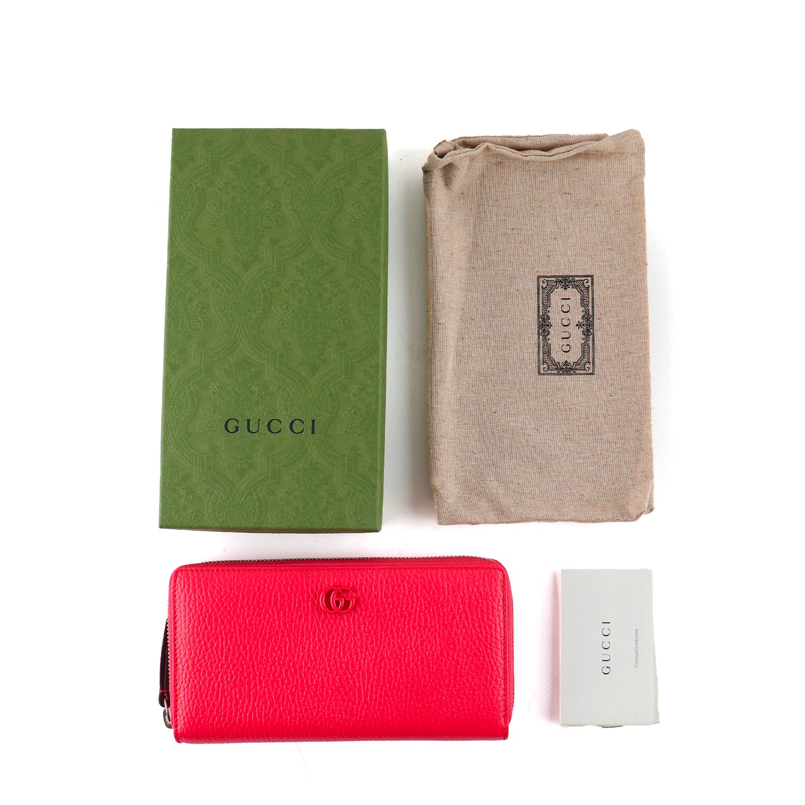 GUCCI - Grand portefeuille Marmont en cuir grainé rose