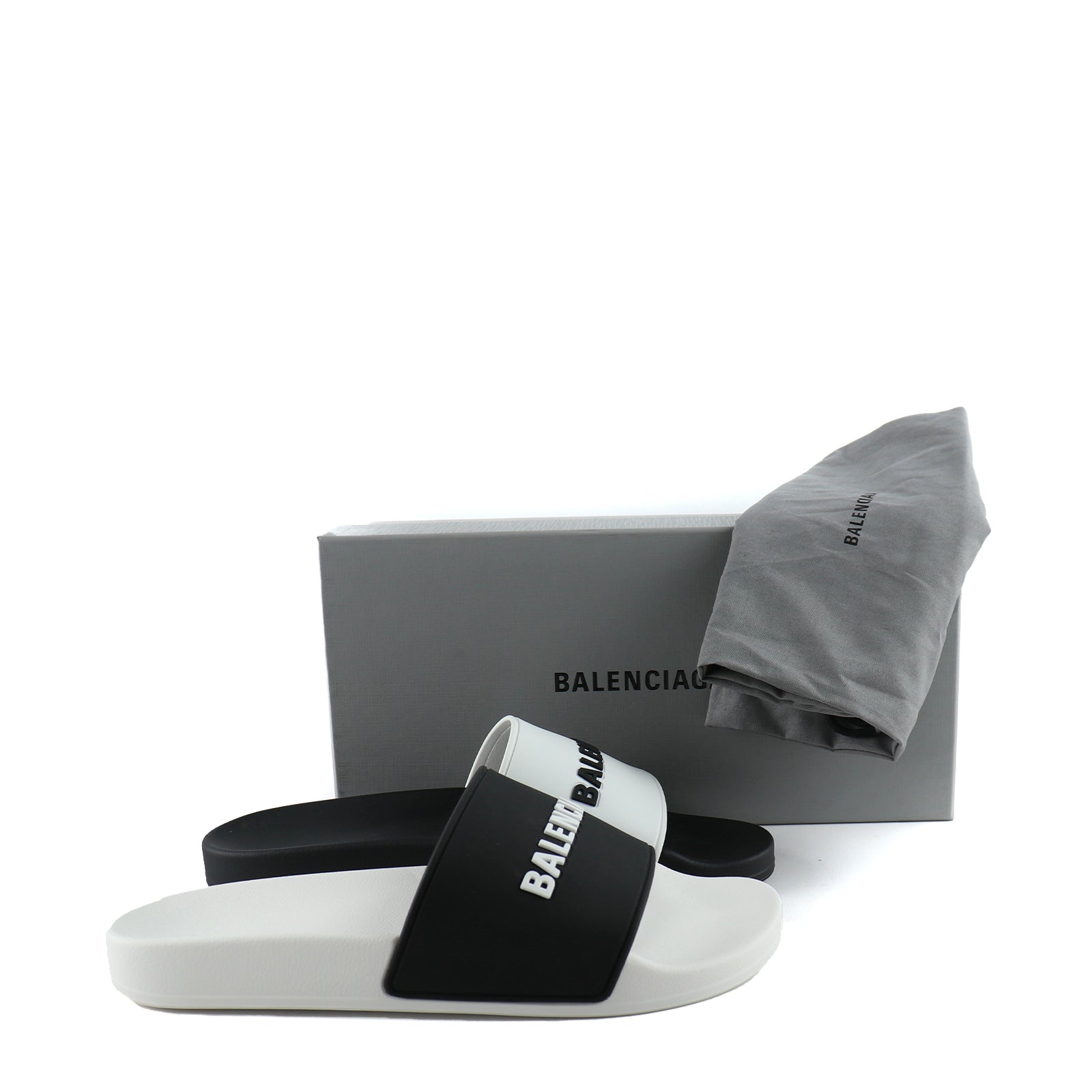 BALENCIAGA - Two-tone rubber sandals (T41)