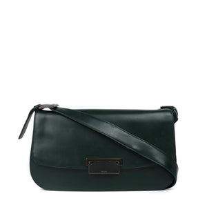 PRADA - Gray leather handbag with removable shoulder strap