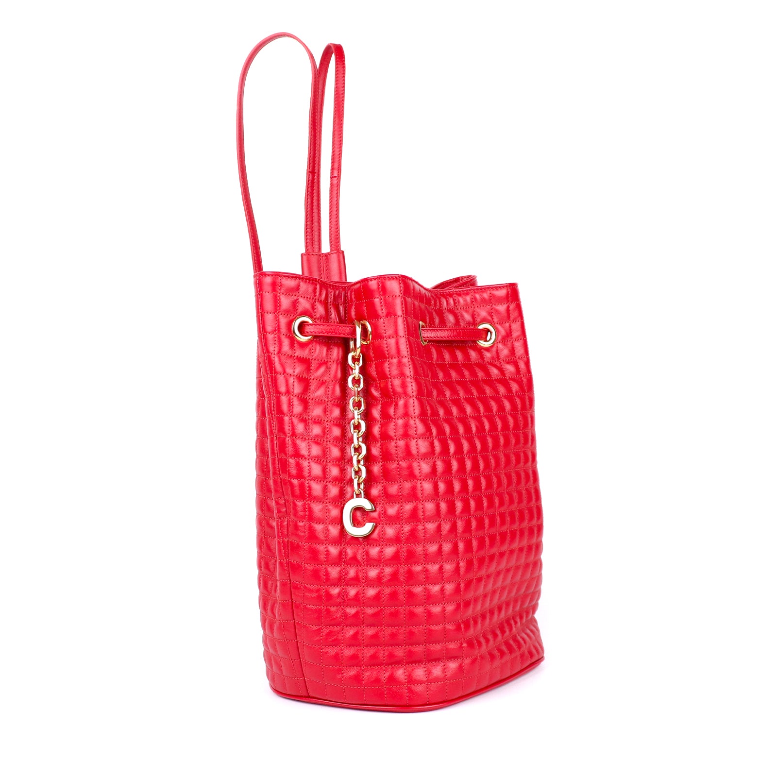 CELINE - C Charm backpack in red leather