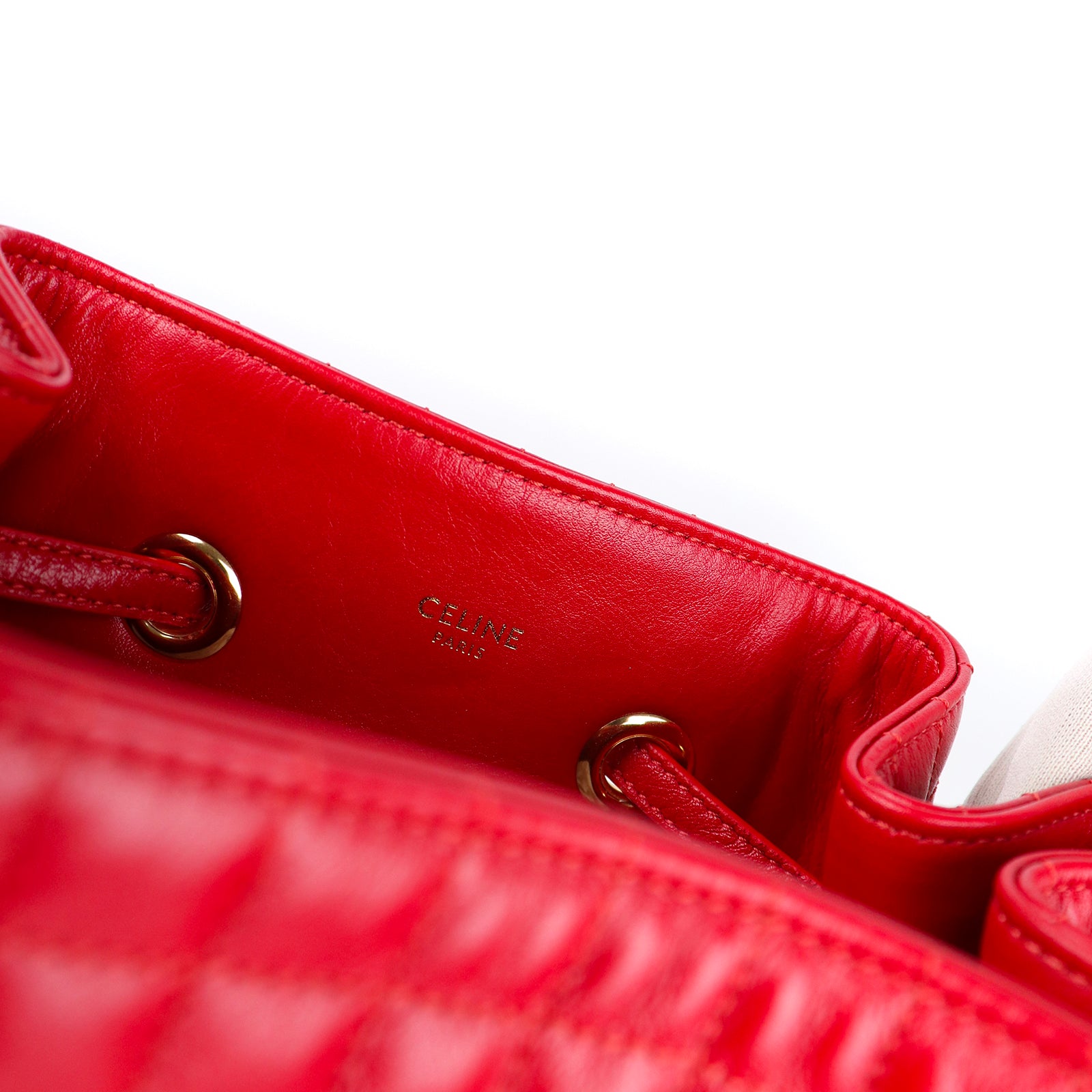 CELINE - C Charm backpack in red leather