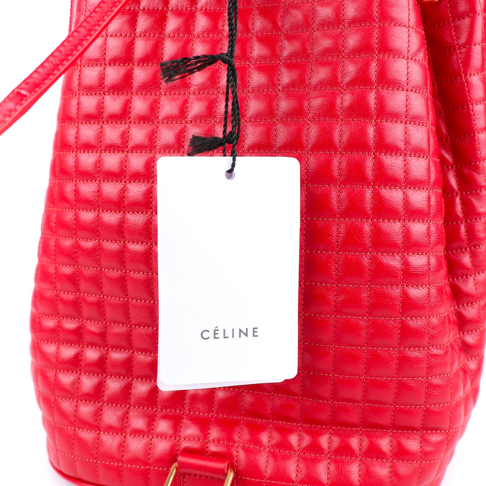 CELINE - C Charm backpack in red leather