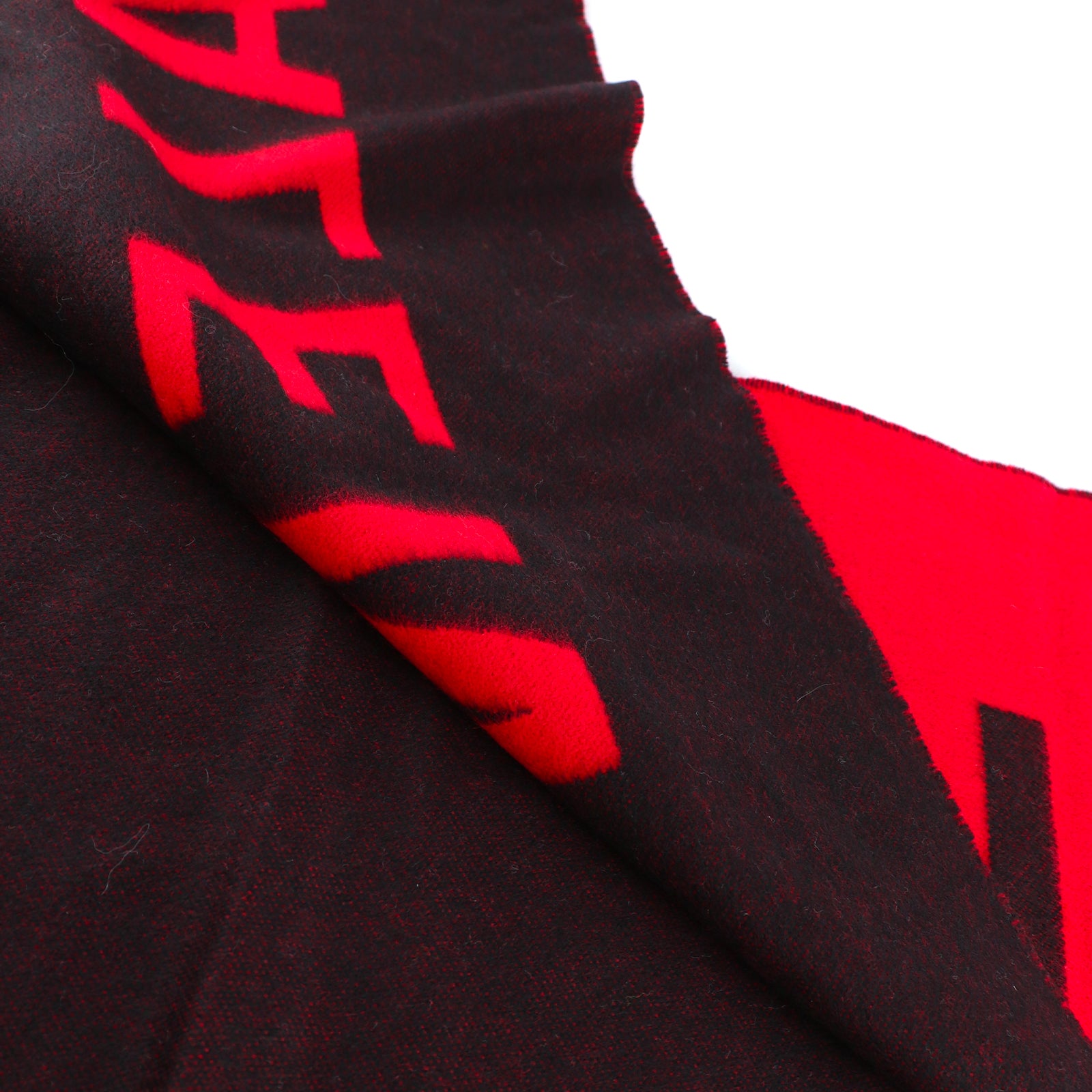 BALENCIAGA - Écharpe en laine rouge et noire