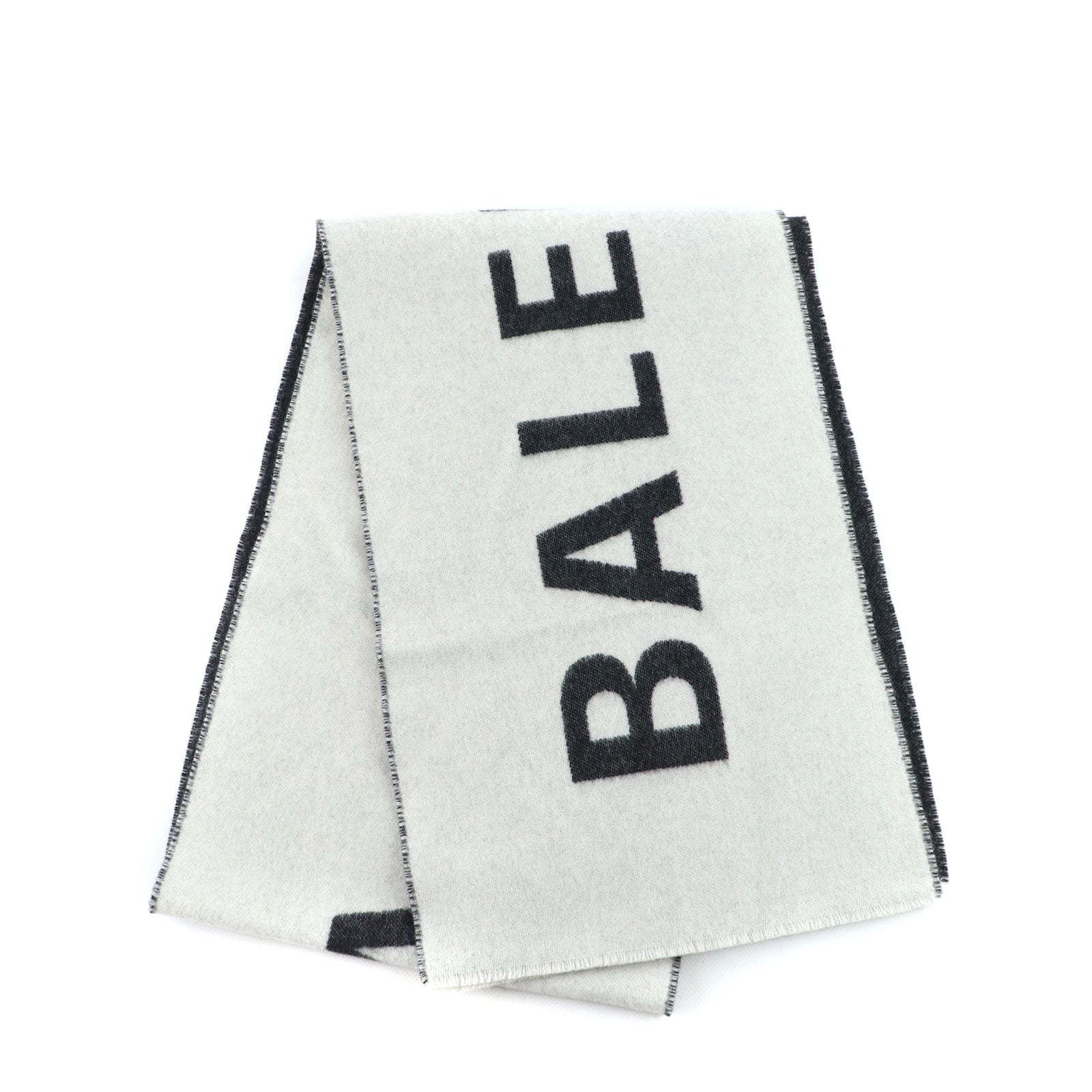 BALENCIAGA - Écharpe en laine grise et blanche