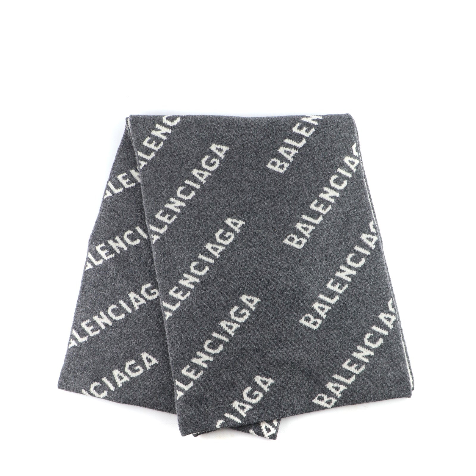 BALENCIAGA - Monogram wool scarf