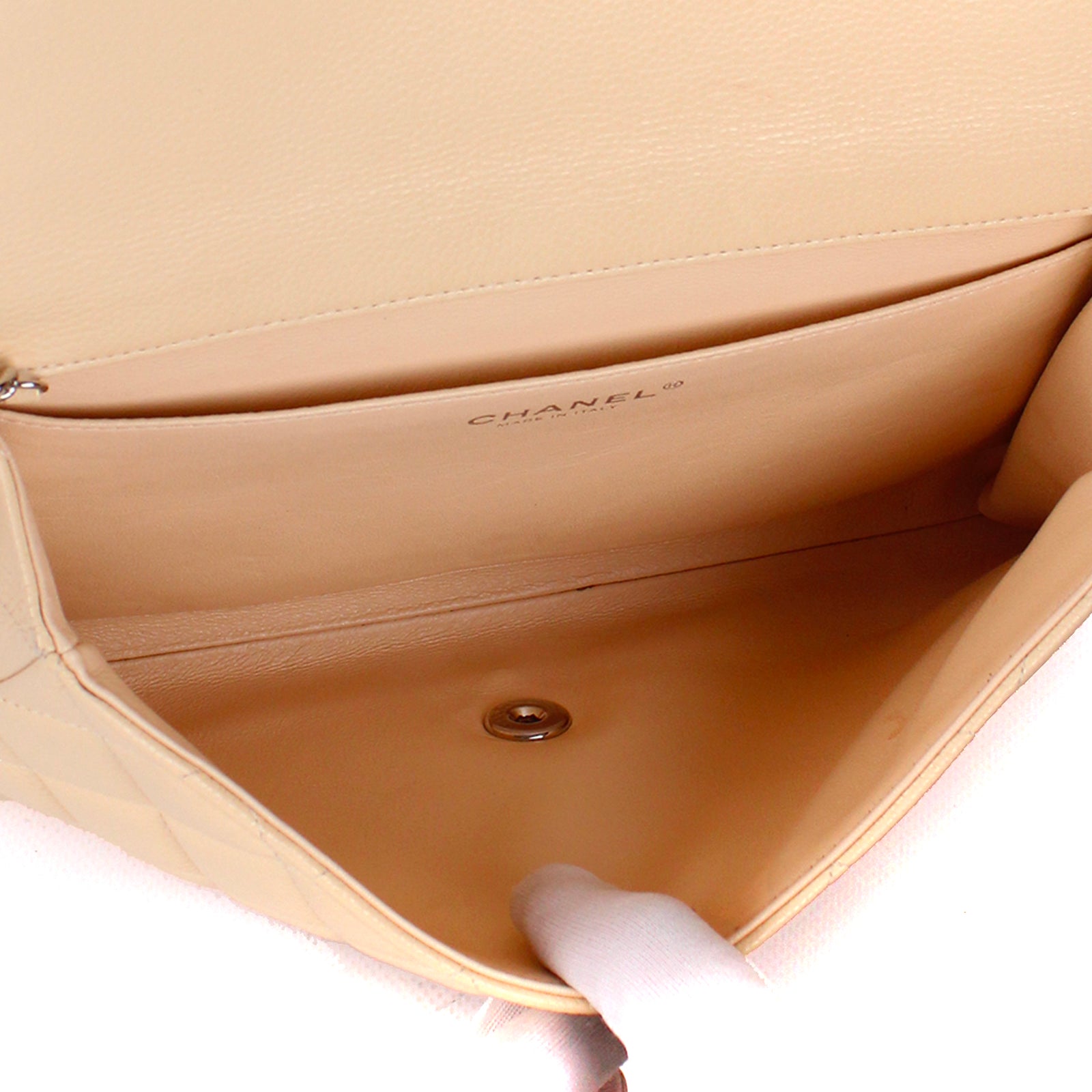 CHANEL - Sac Timeless en cuir grainé beige